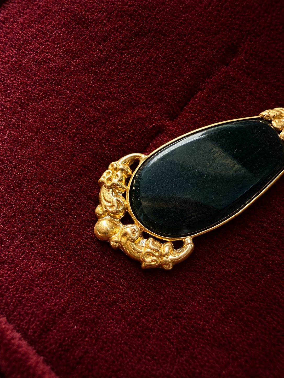 Antique French 18K gold onyx day and night earrings