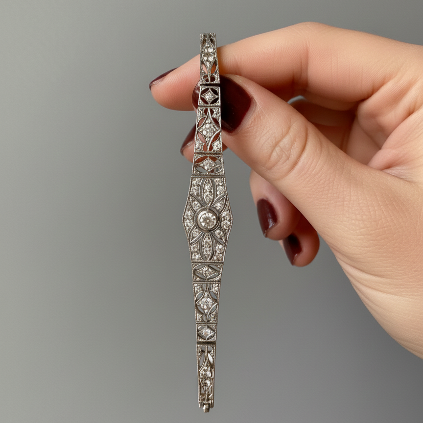 Art Deco era Platinum diamond bracelet
