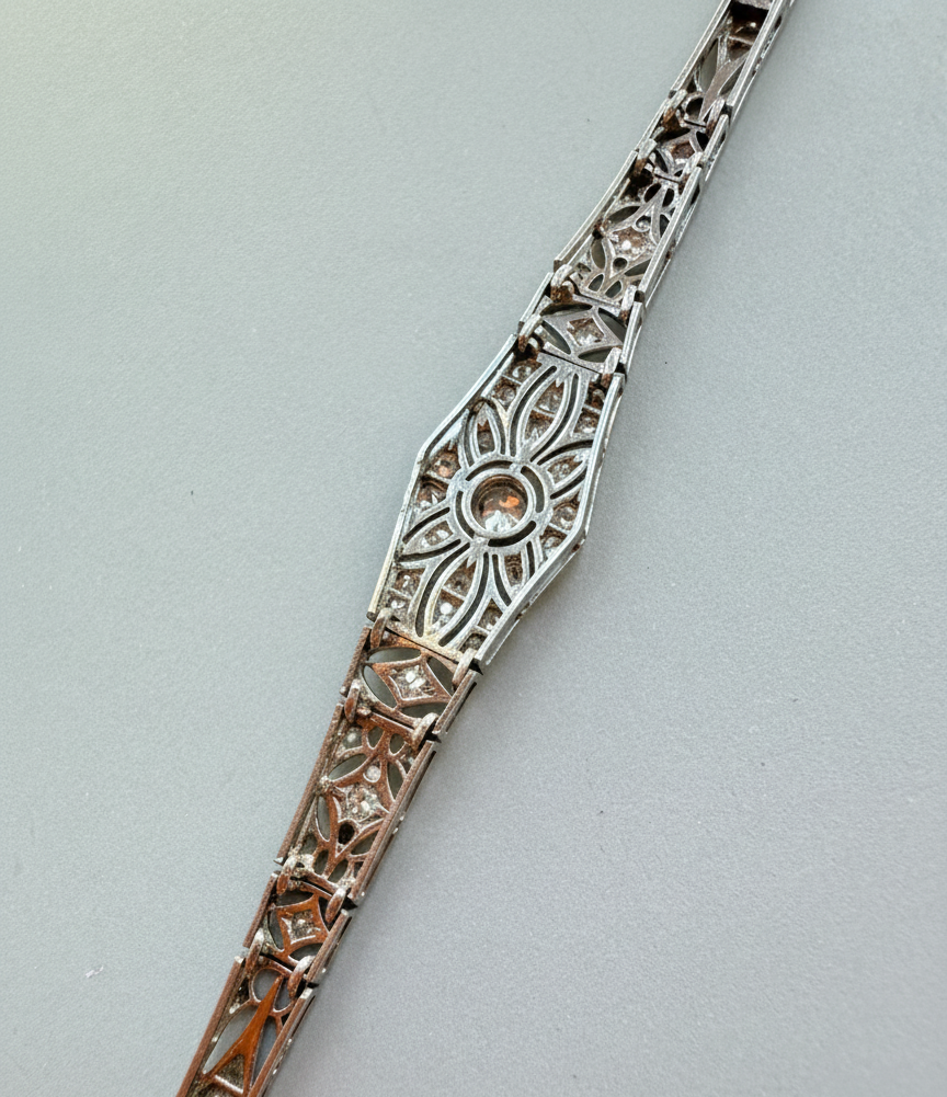 Art Deco era Platinum diamond bracelet
