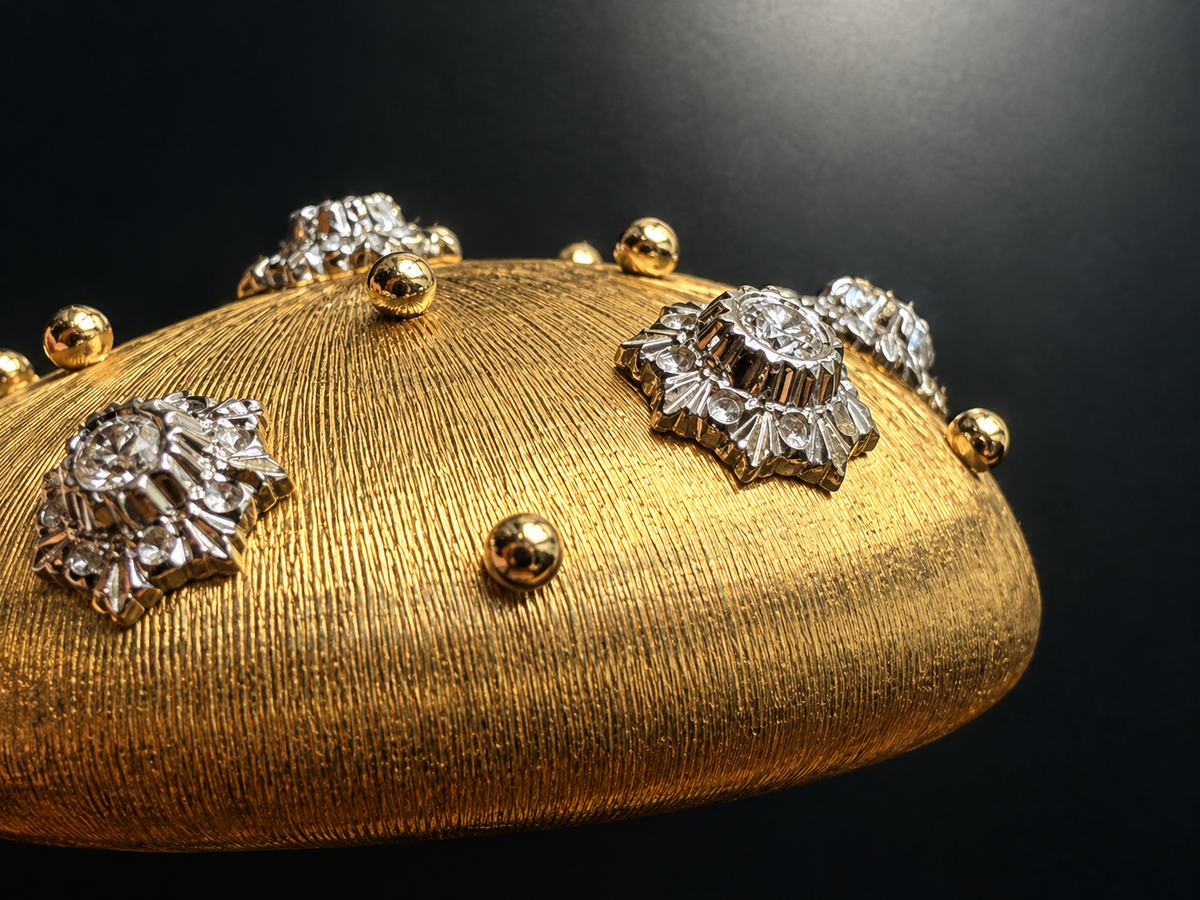 Marron Glacé, Candied Chestnut — 18K Gold & Diamond Pendant