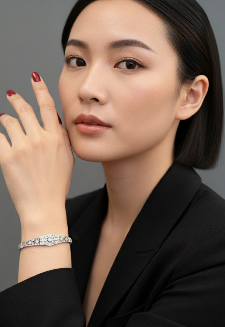 Art Deco era Platinum diamond bracelet