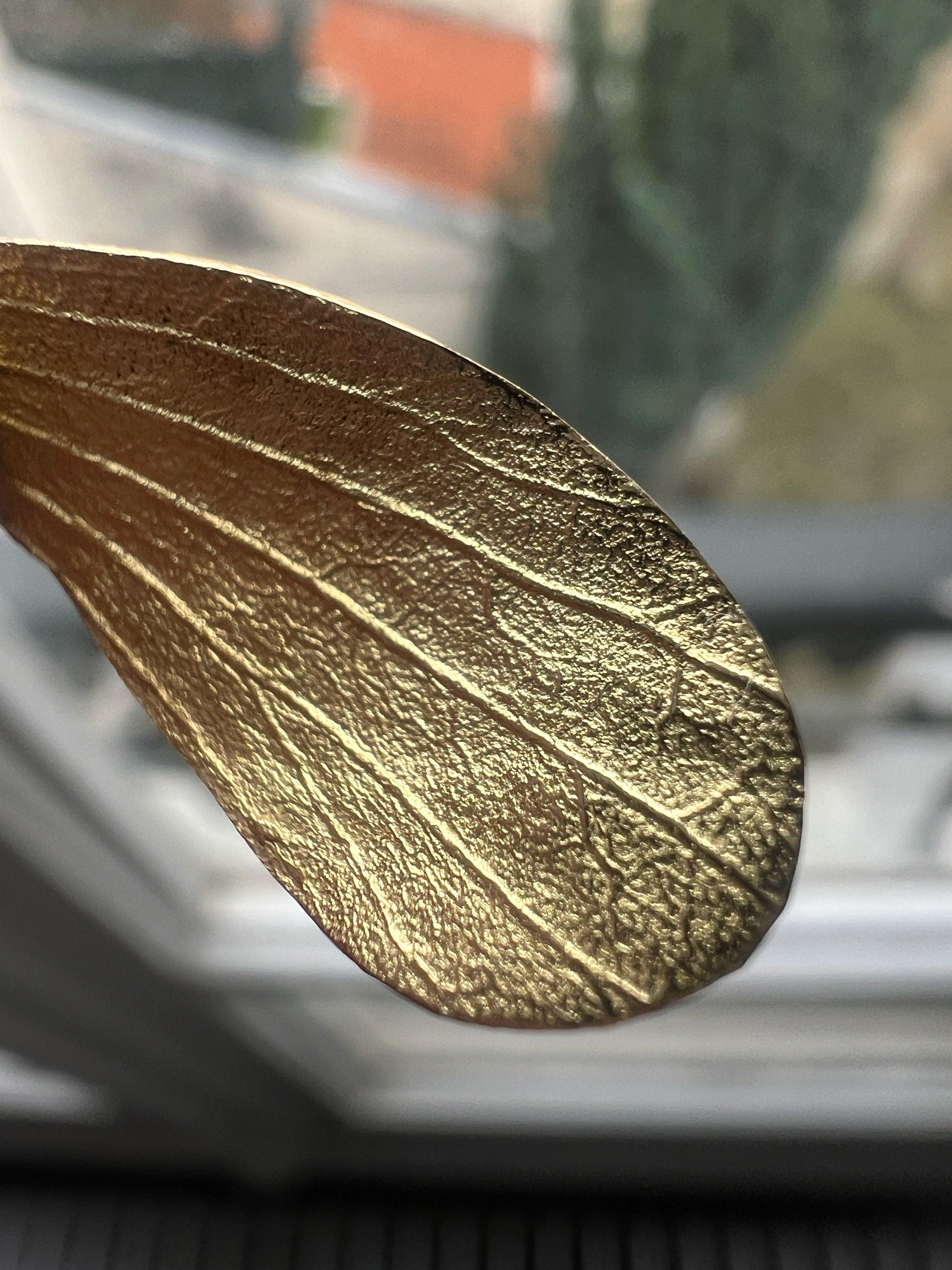 French vintage 18K Gold Mistletoe Earrings