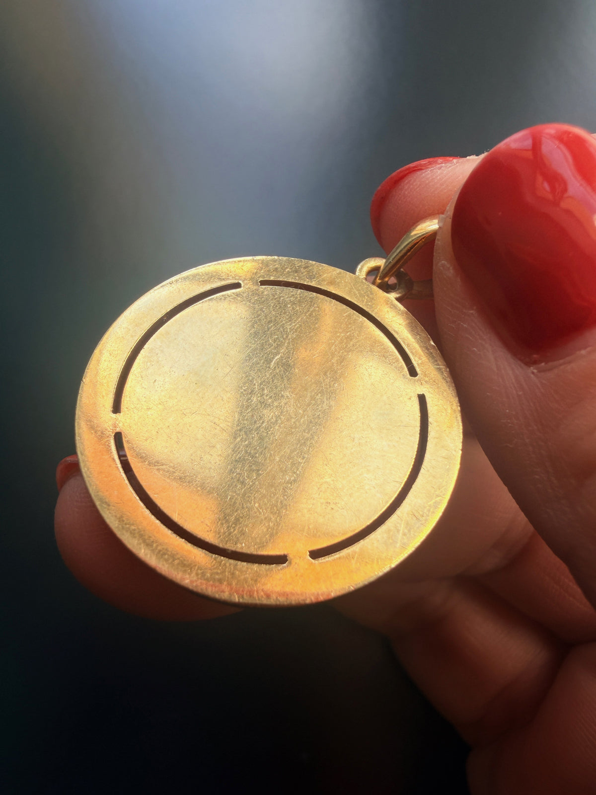 A.Augis 18K gold “more than yesterday less than tomorrow” medal pendant