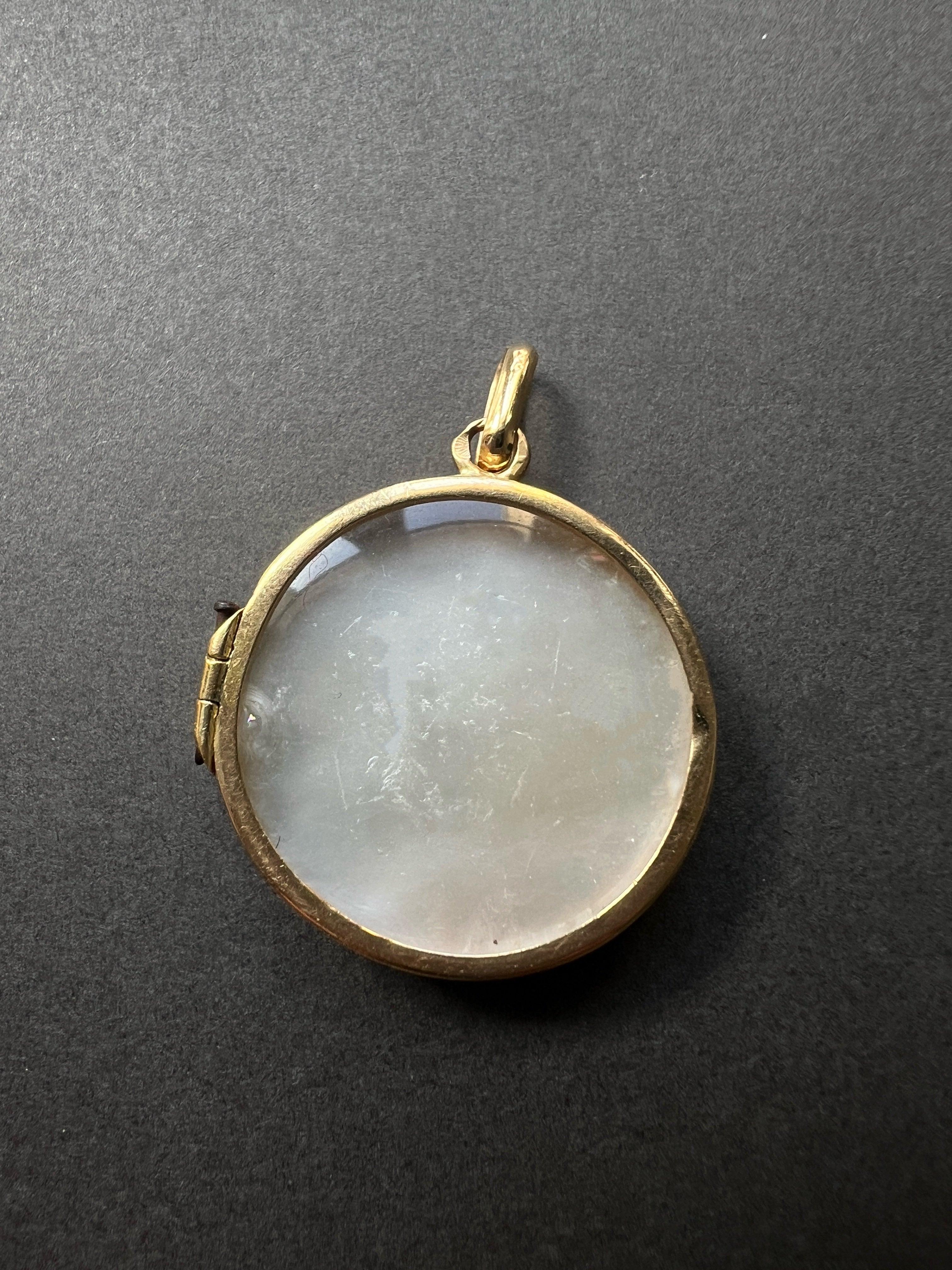 Victorian Era 14K Gold Diamond "M" Locket Pendant