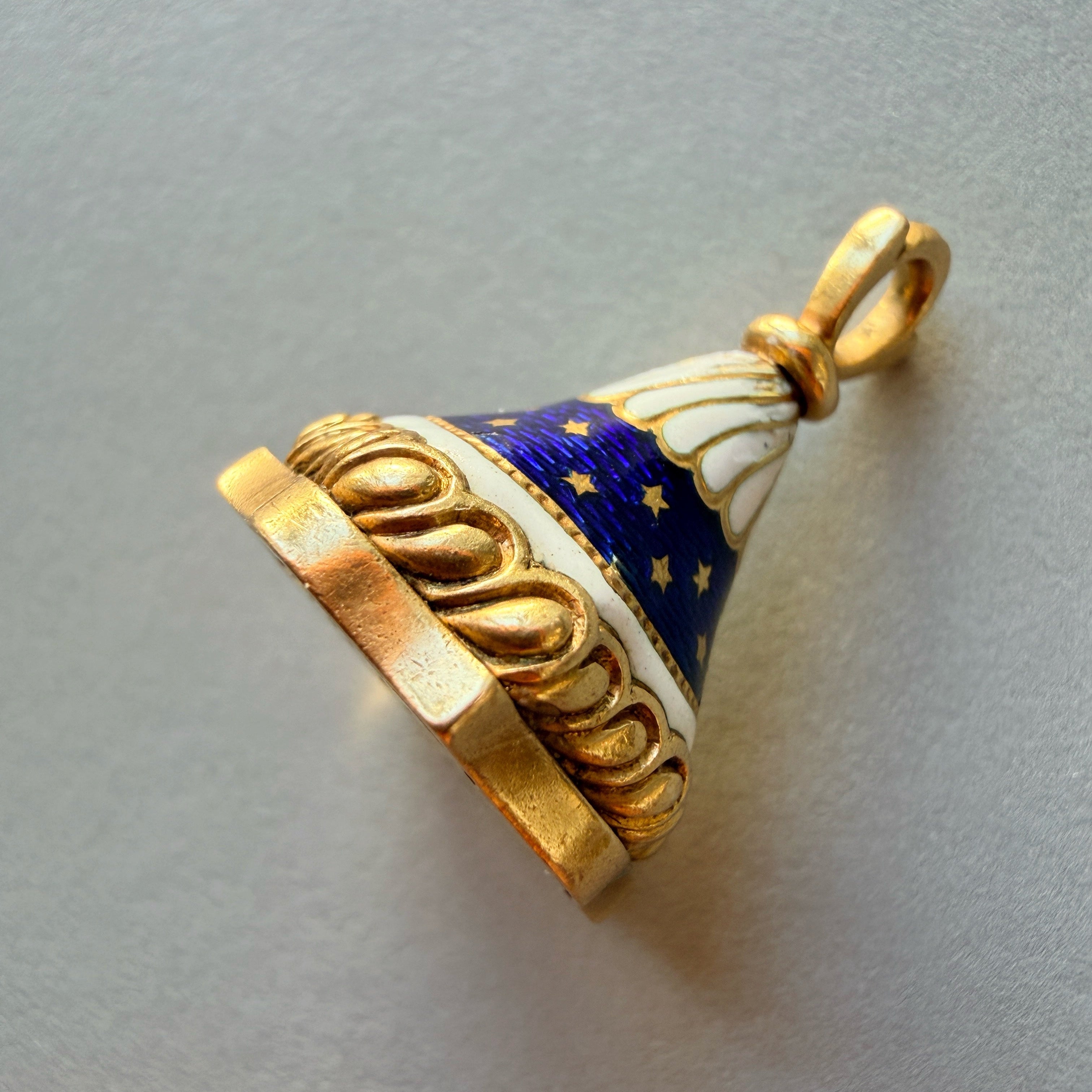 Victorian 18K gold seal fob pendant “Even all others do, I will not”