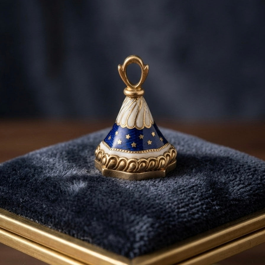 Victorian 18K gold seal fob pendant “Even all others do, I will not”