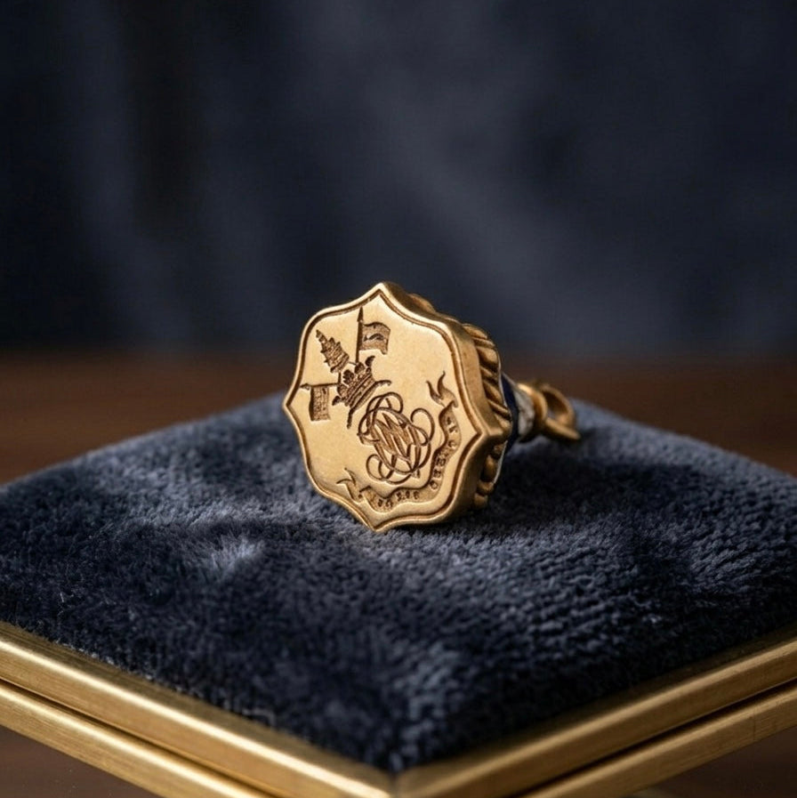 Victorian 18K gold seal fob pendant “Even all others do, I will not”