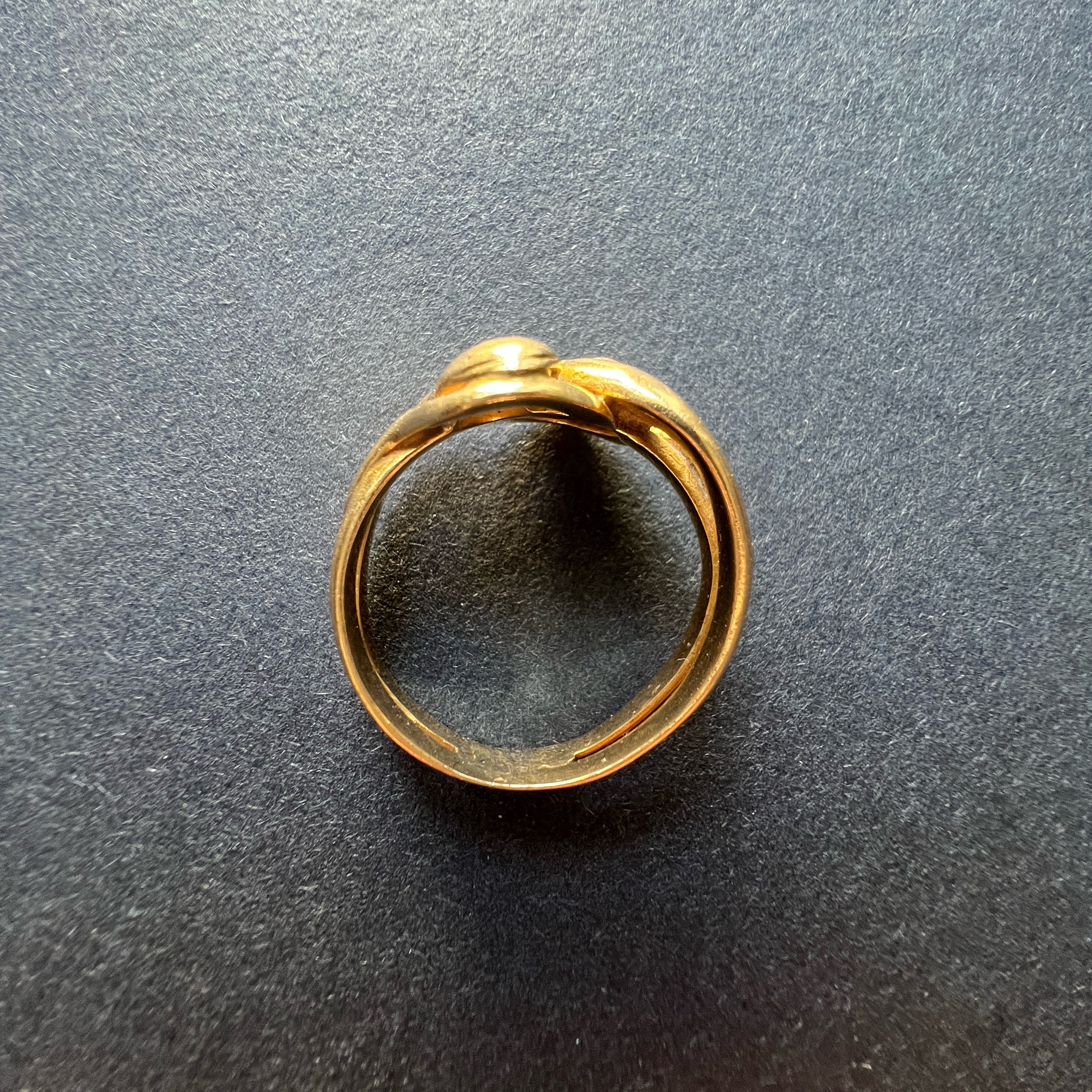 Victorian 18K Gold Double Snake diamond Ring