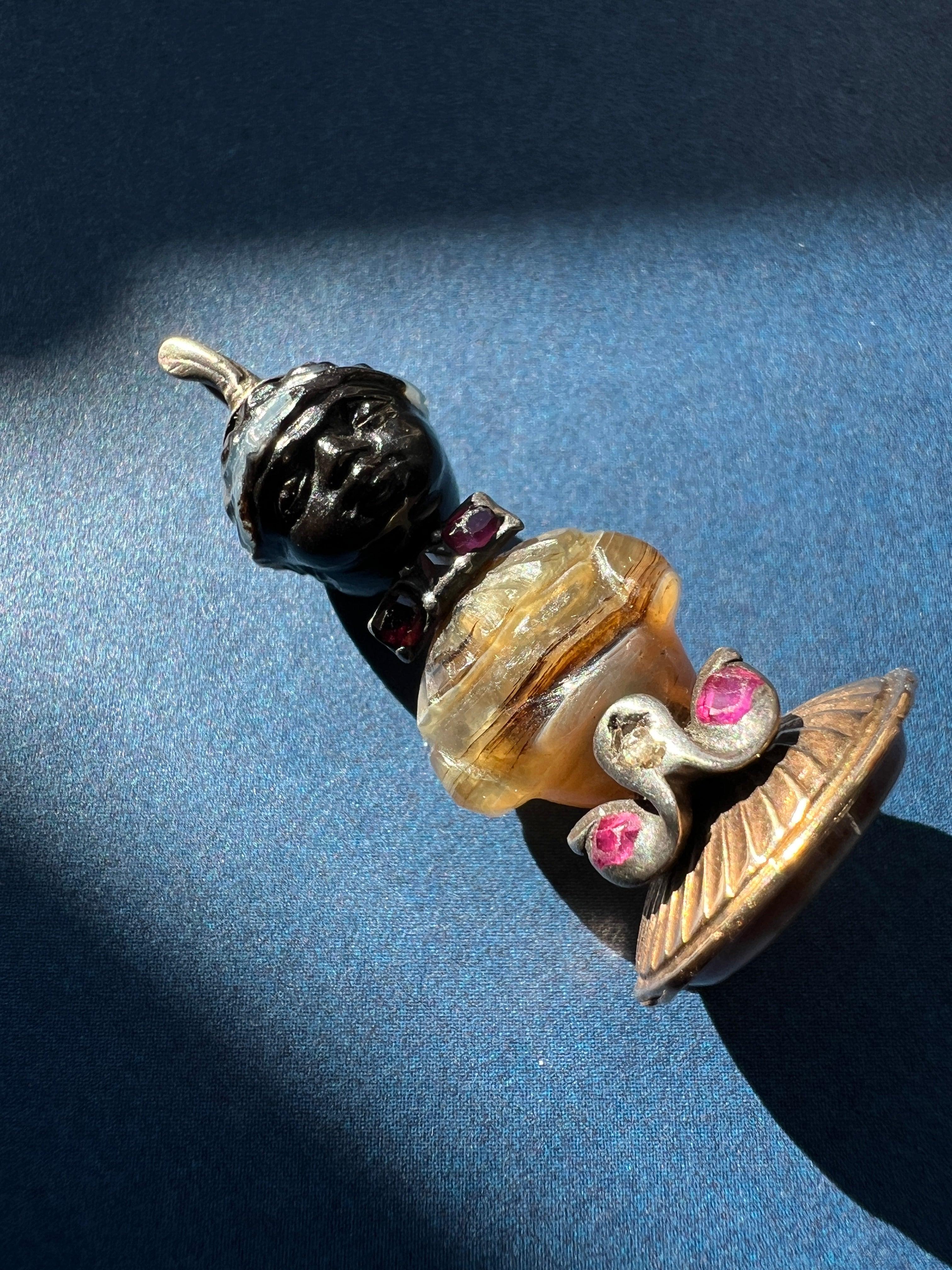 Reserved for M - Georgian era blackamoor agate seal