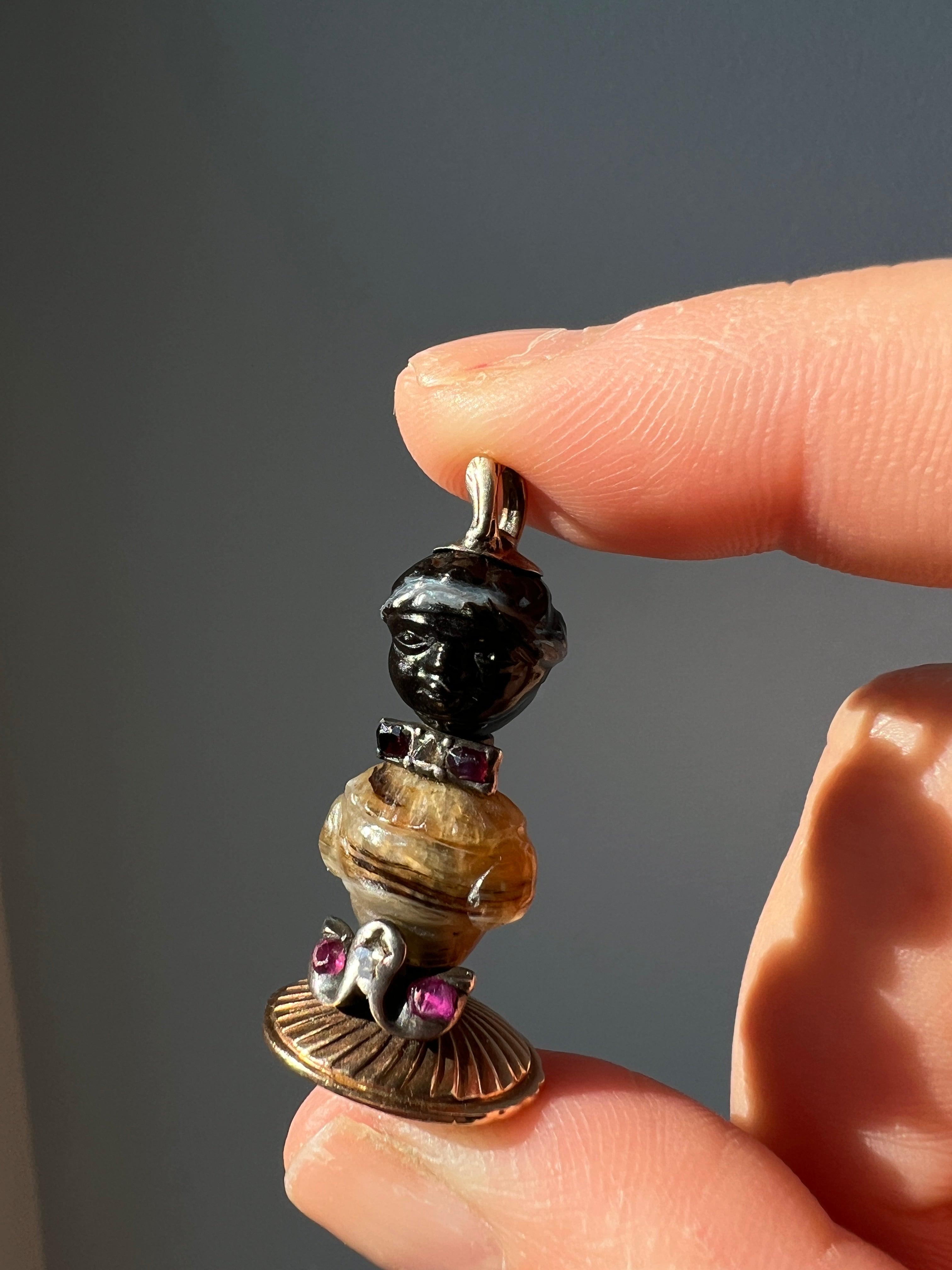 Reserved for M - Georgian era blackamoor agate seal