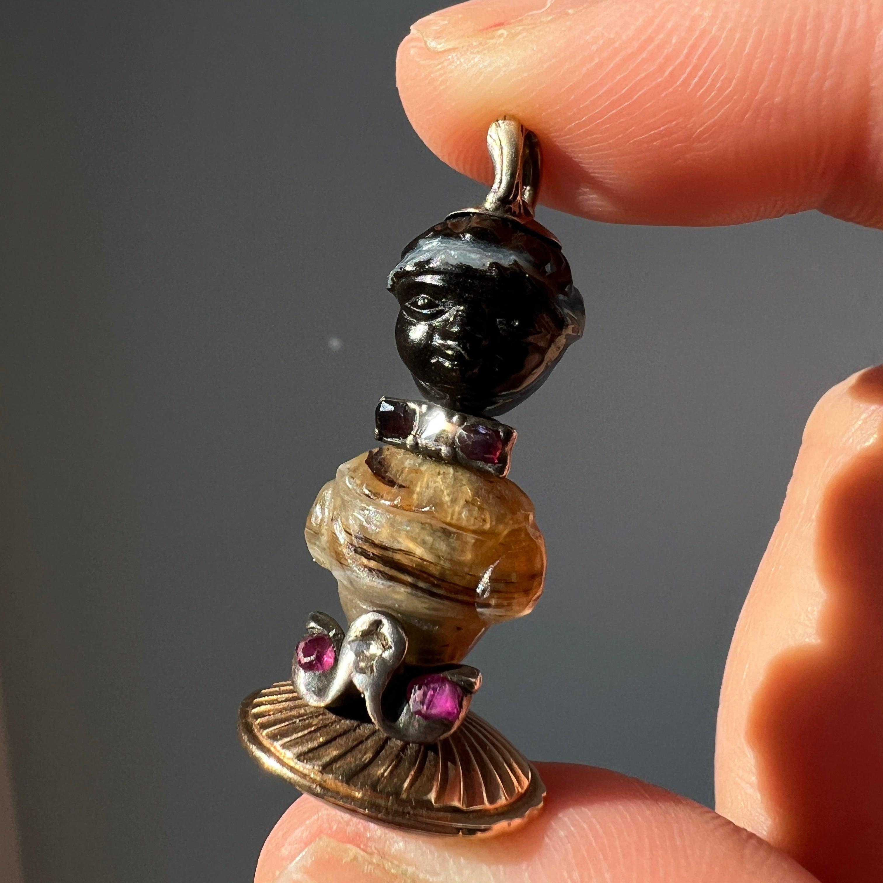 Reserved for M - Georgian era blackamoor agate seal