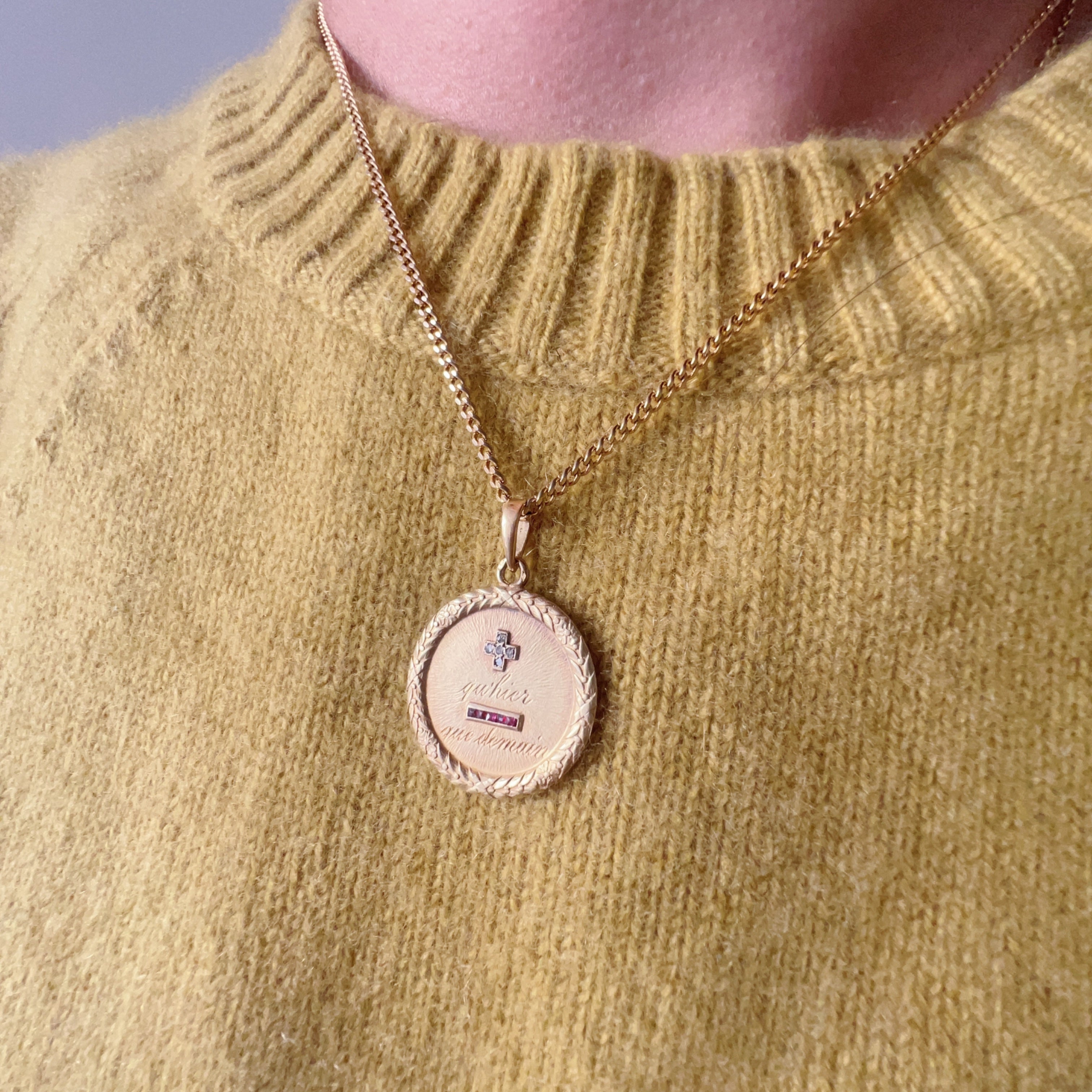 Antique 18K gold Augis Love Medal
