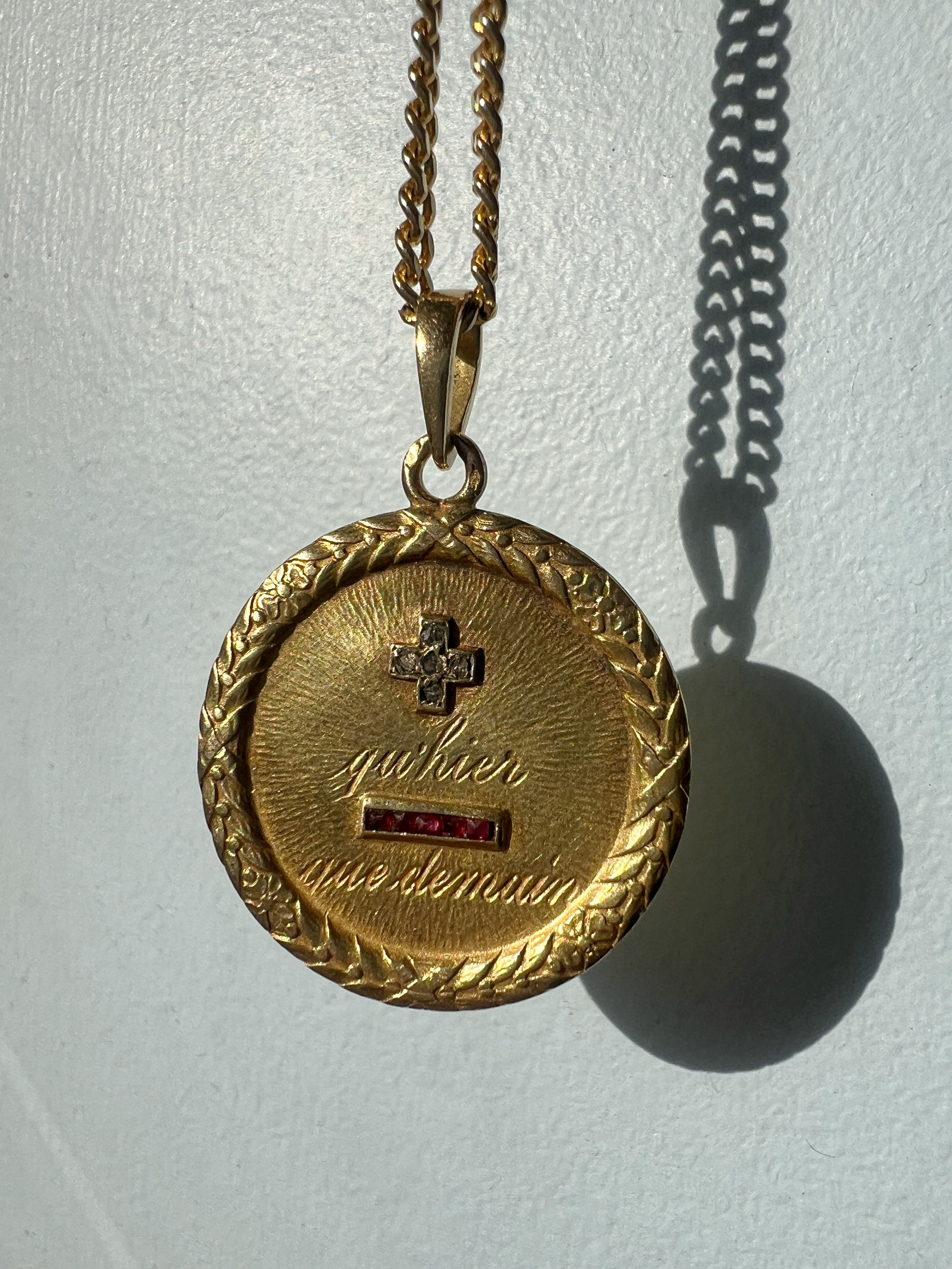Antique 18K gold Augis Love Medal