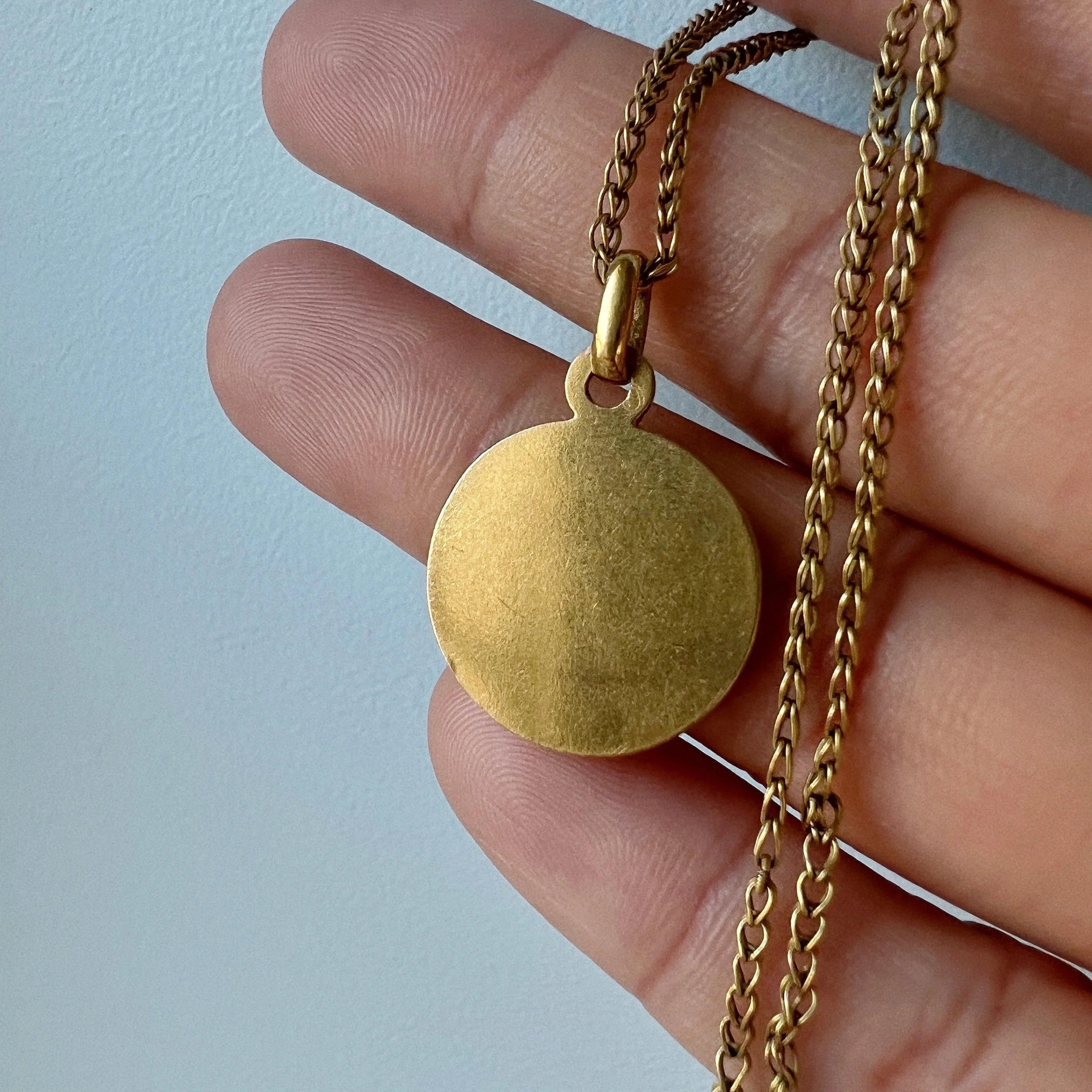 Antique 18K gold rose cut diamond star medal pendant - Curiously timeless