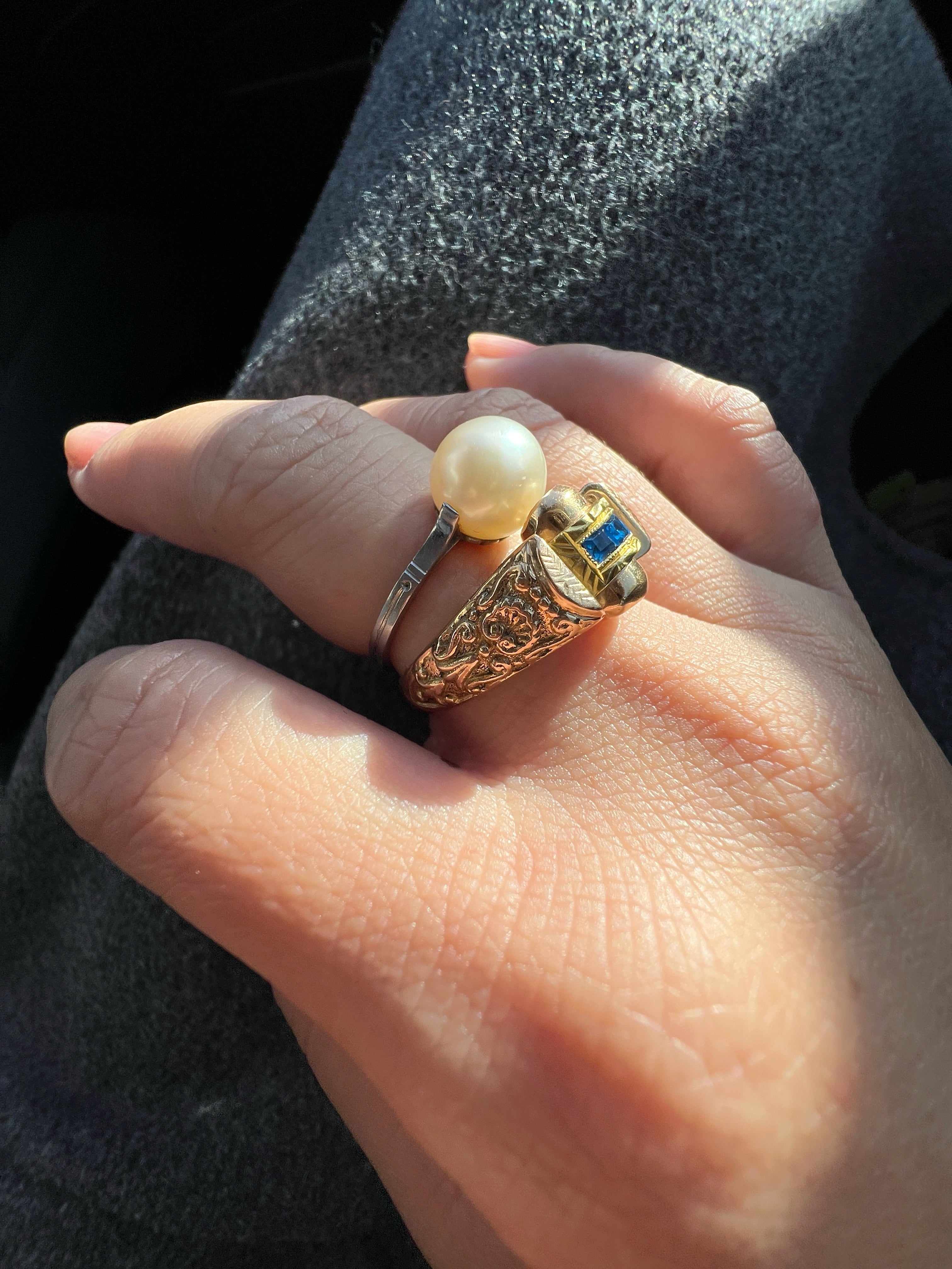 Early 20th Century Portuguese 19.2K Gold Shell Ring
