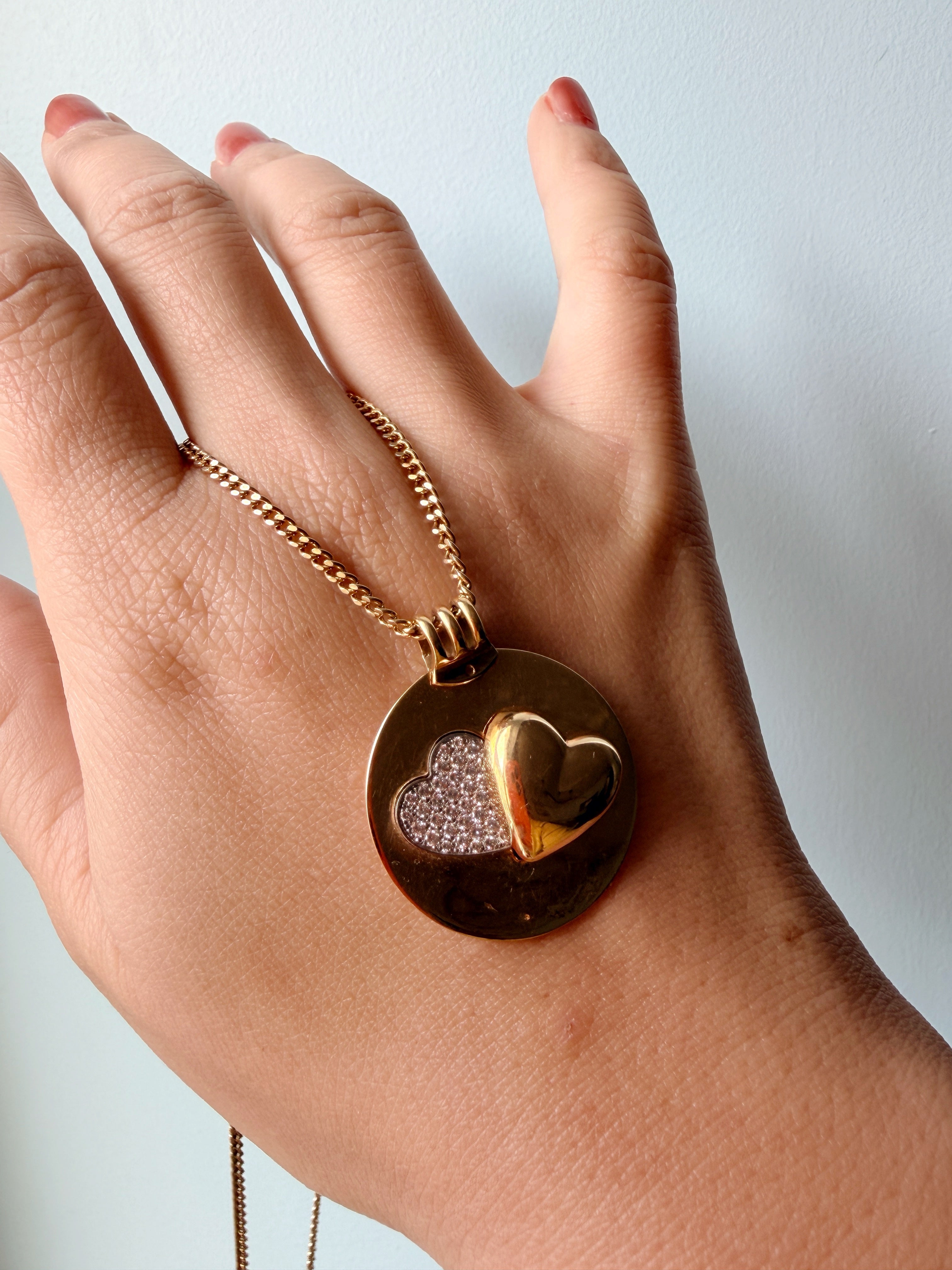 Mauboussin Paris Vintage 18K Gold Swinging diamond Heart Pendant