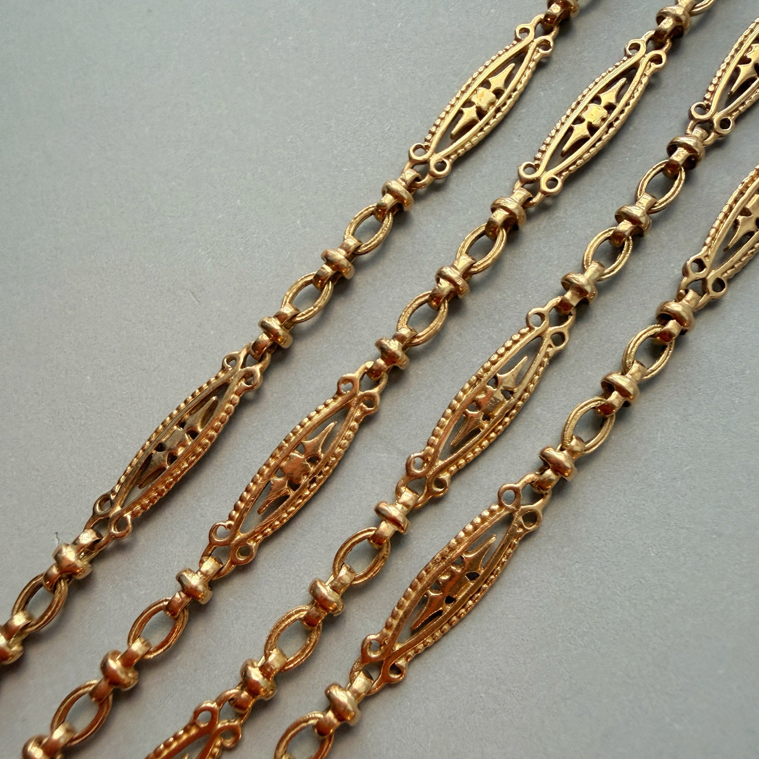 Victorian era 18K gold yellow gold link chain necklace