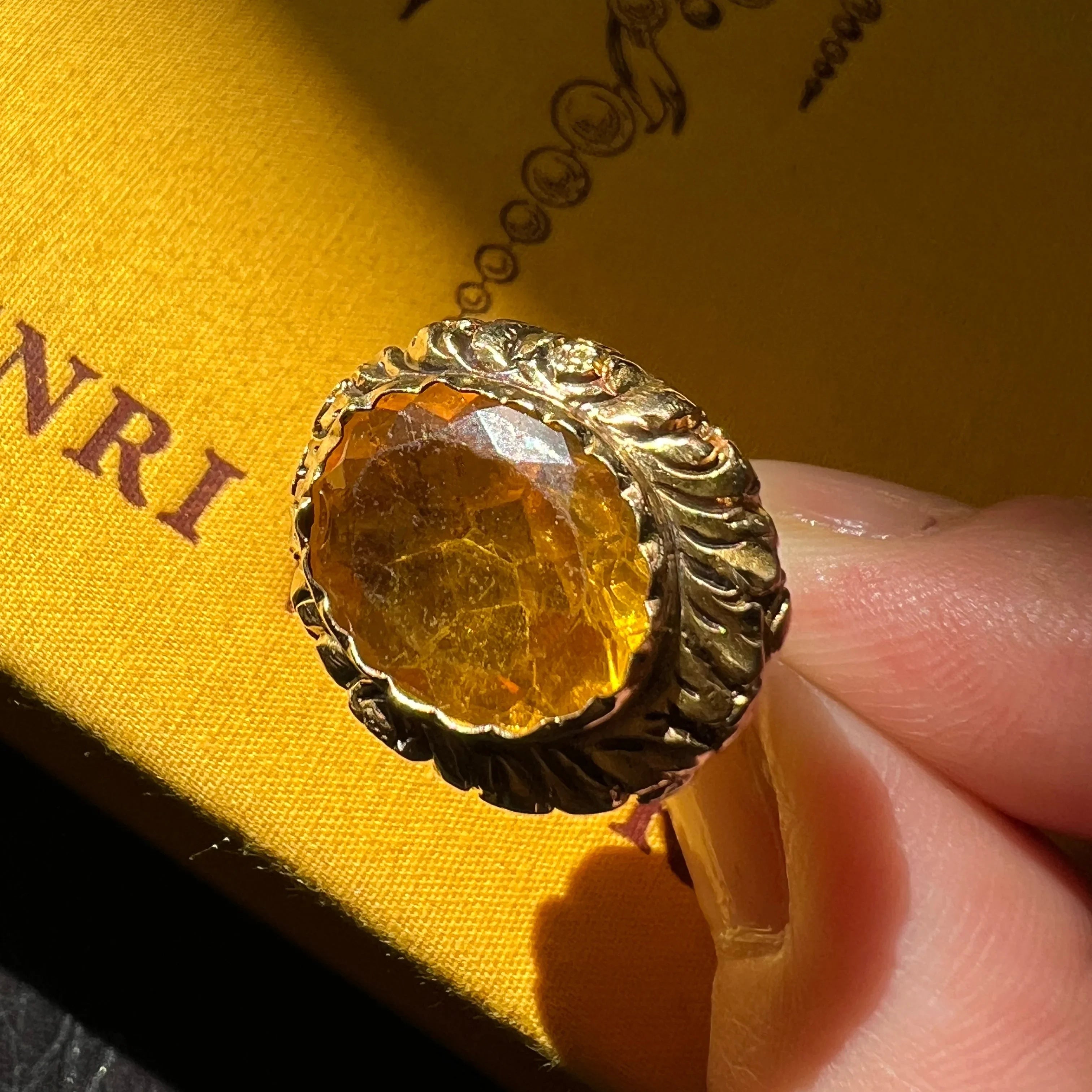 Georgian 18K Yellow Gold lamb Fob Seal with citrine