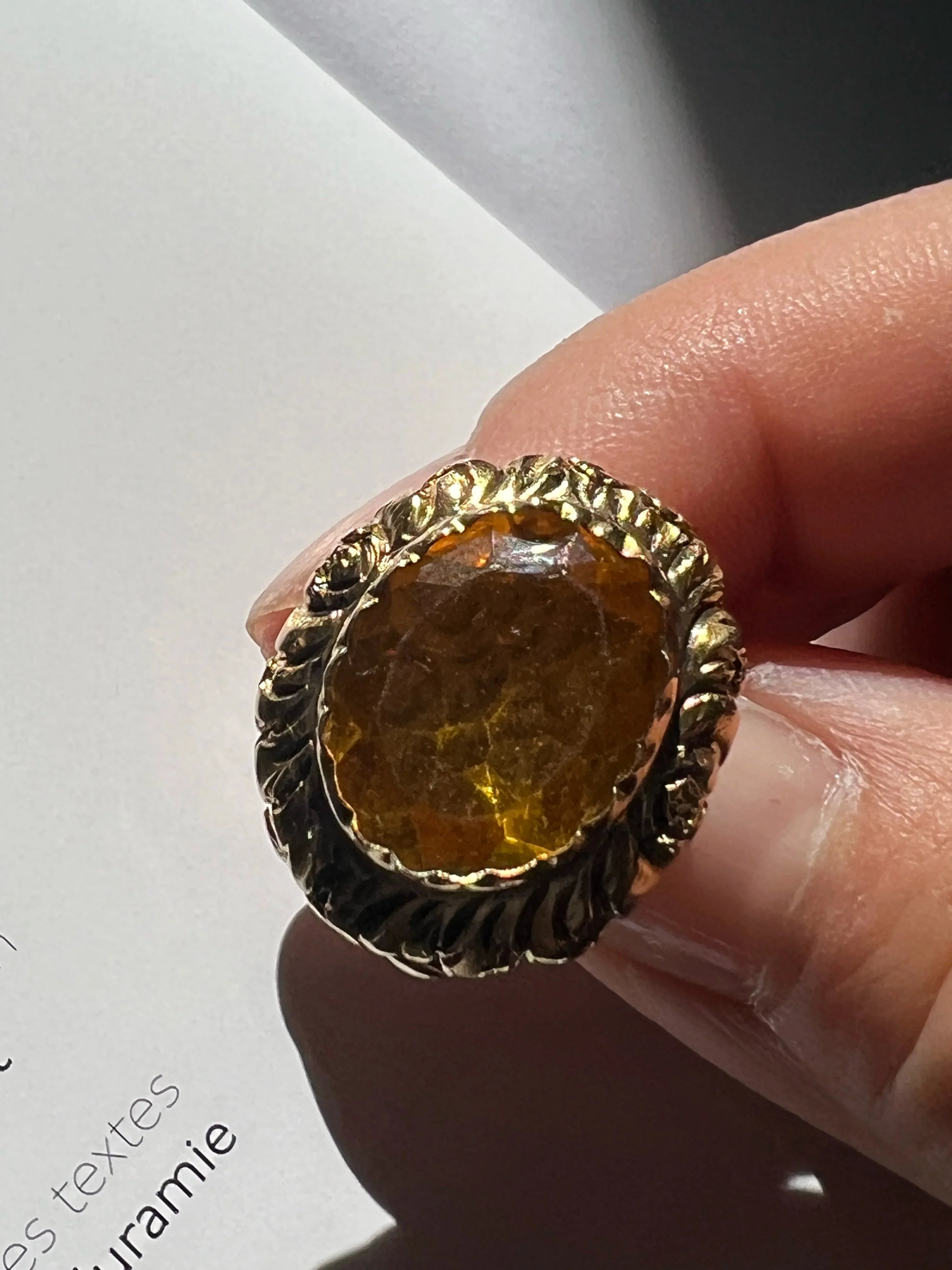 Georgian 18K Yellow Gold lamb Fob Seal with citrine