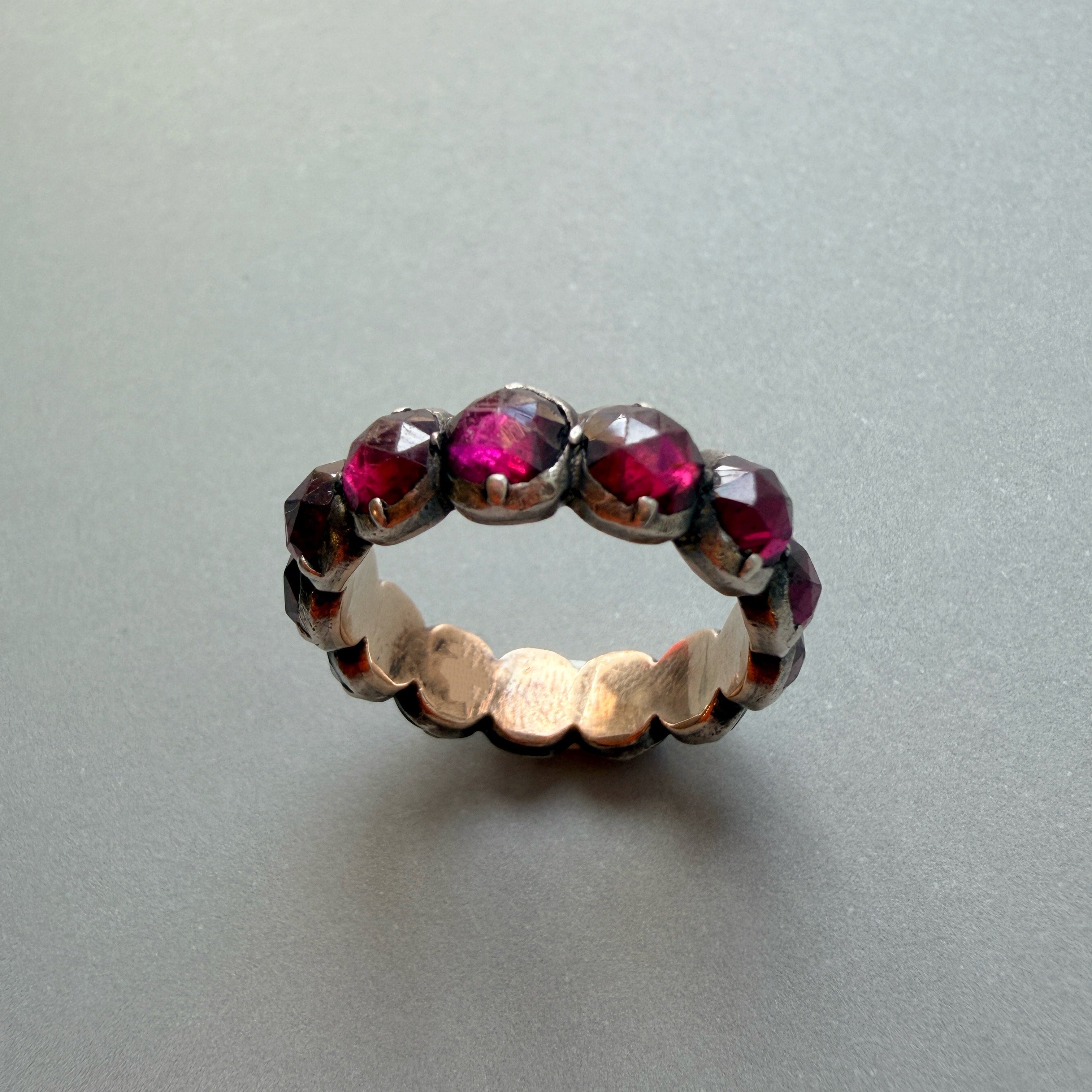 Georgian Era 14k gold Garnet Eternity Ring