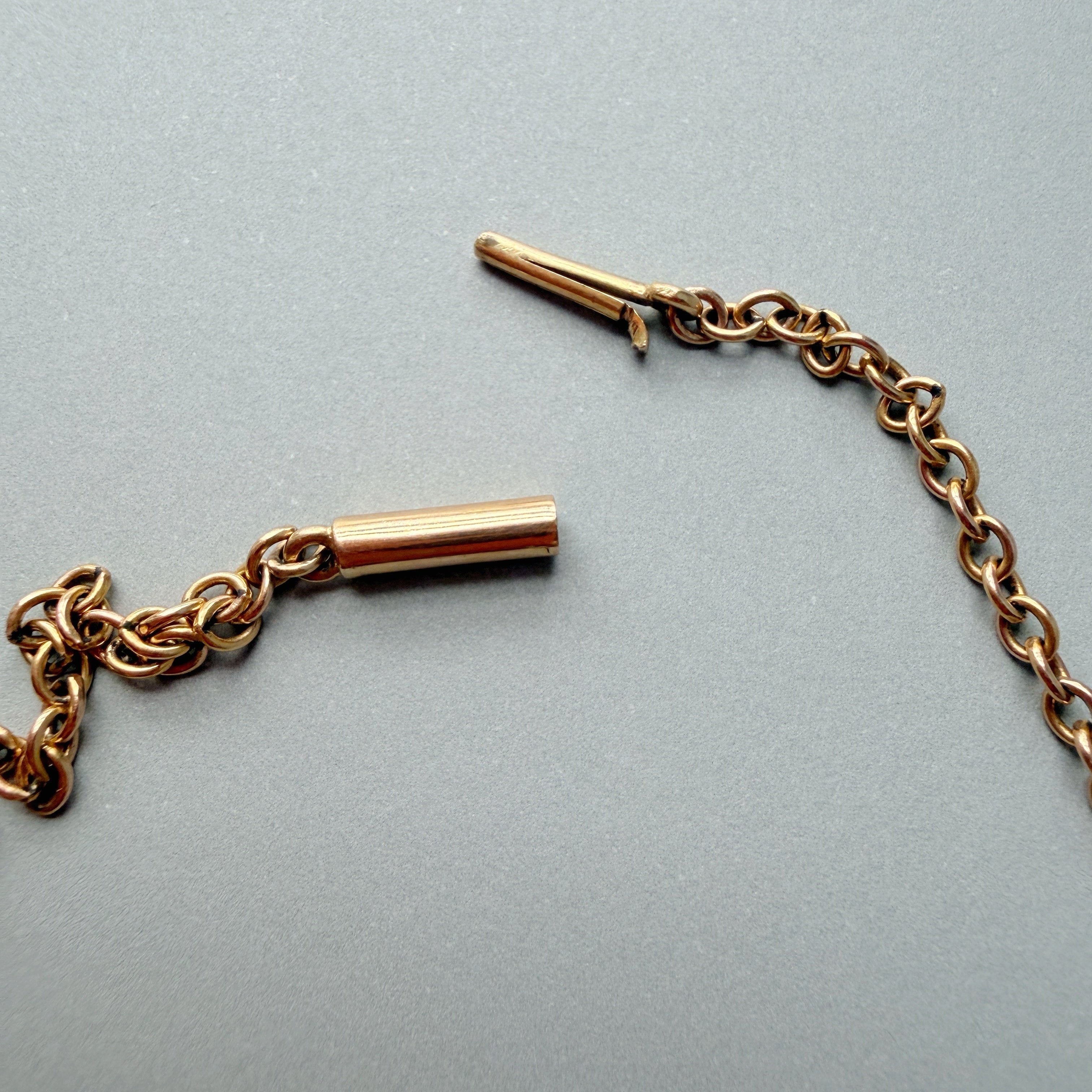 Victorian 14K Gold Diamonds Pearls flower necklace