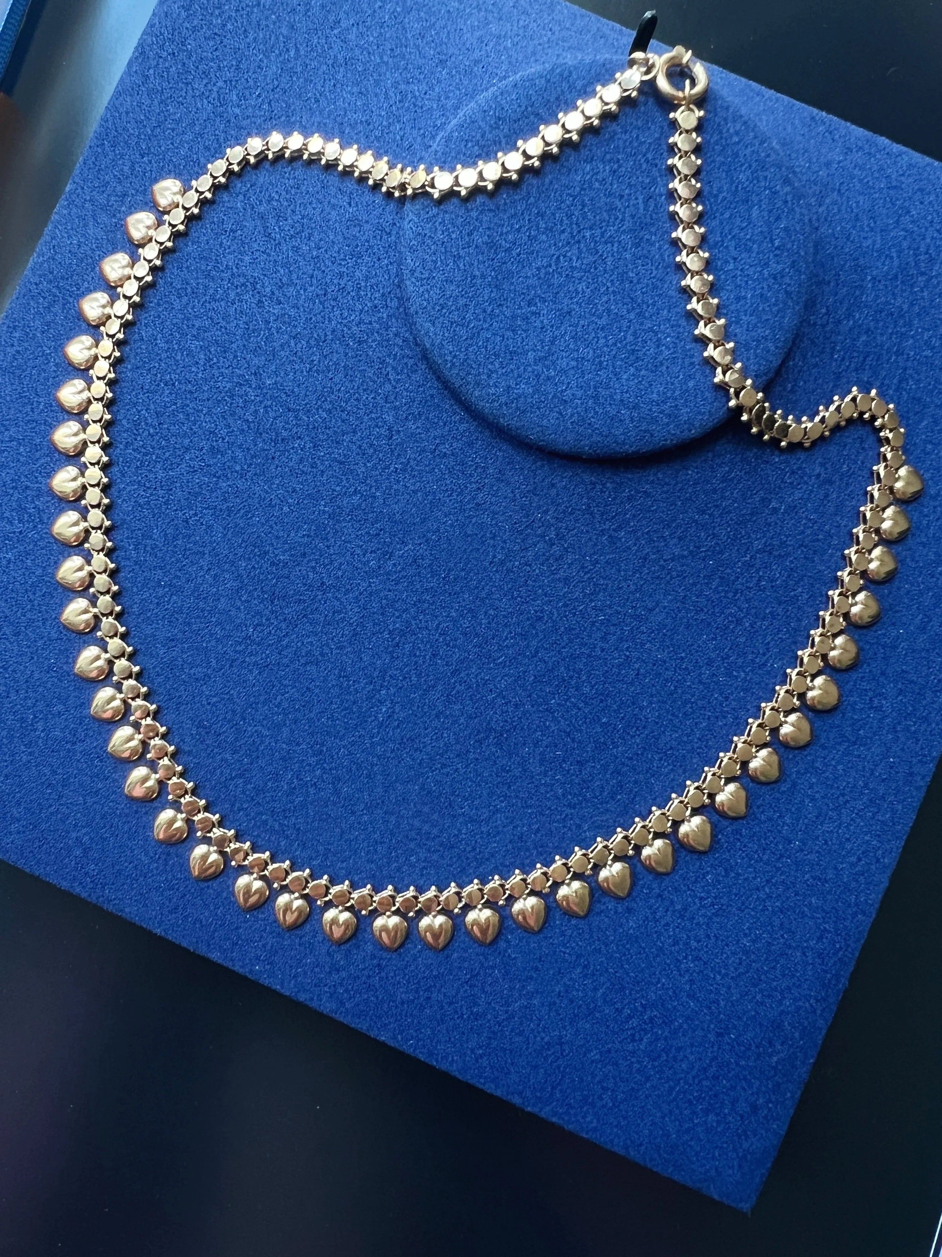 French vintage 18K Gold Heart Necklace