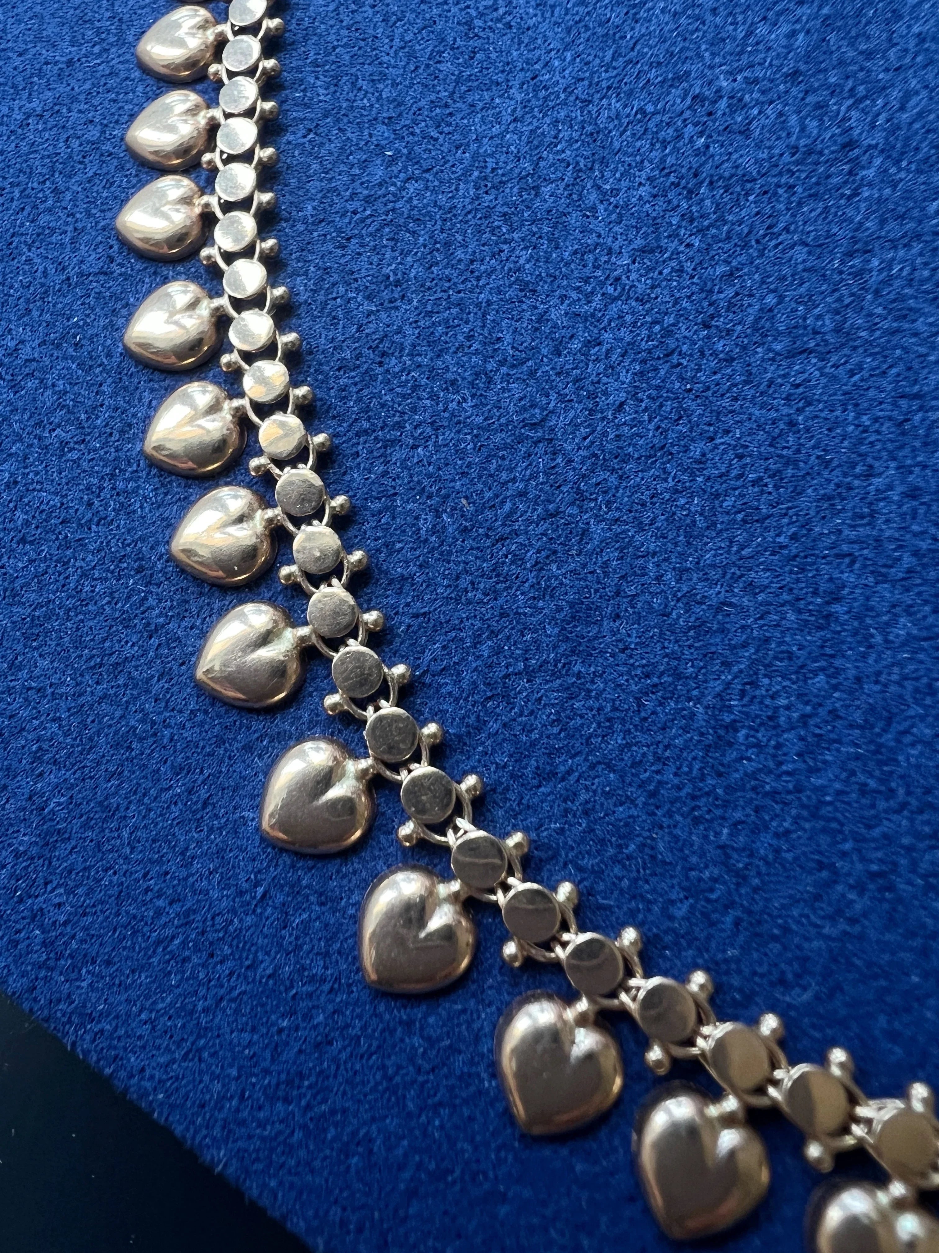 French vintage 18K Gold Heart Necklace