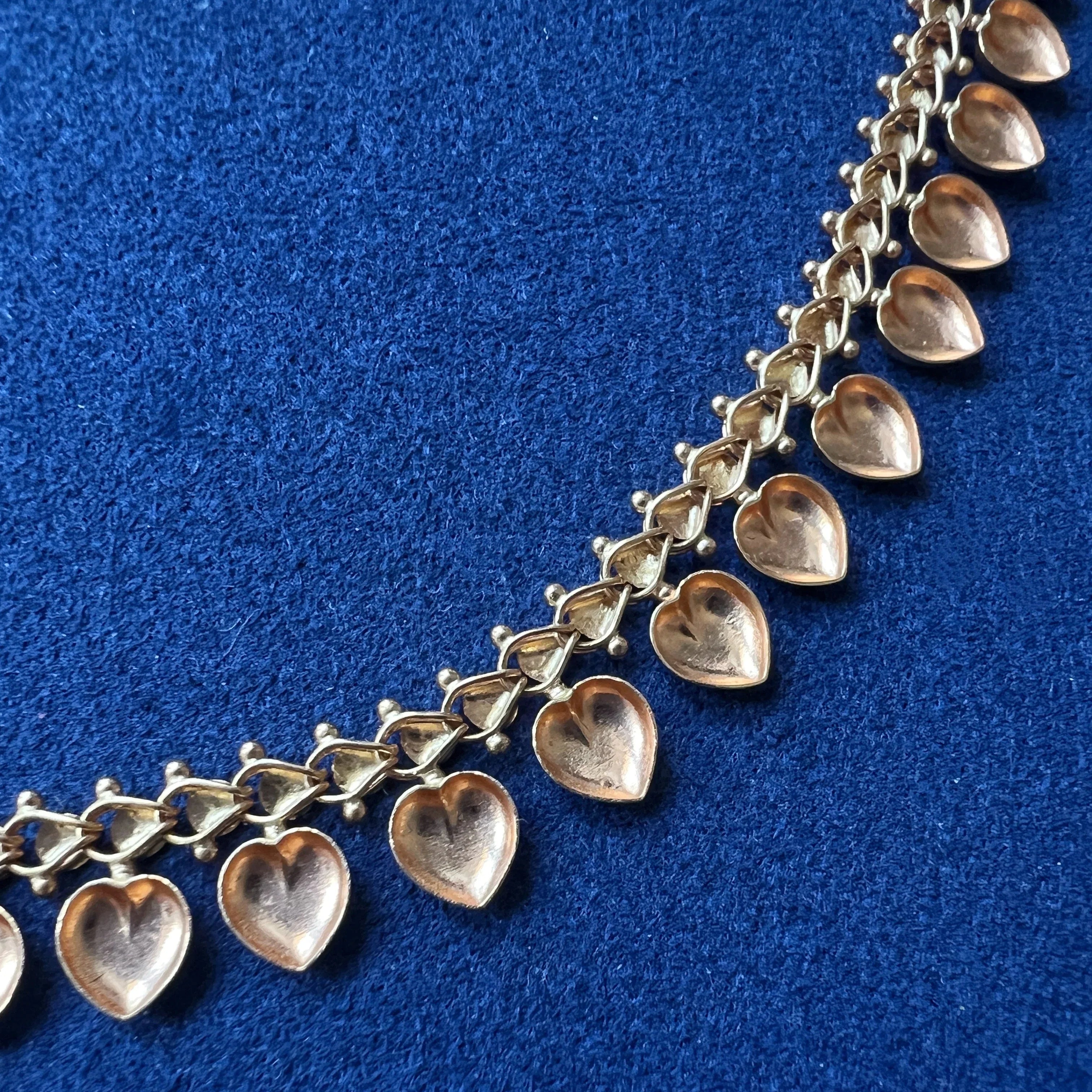 French vintage 18K Gold Heart Necklace