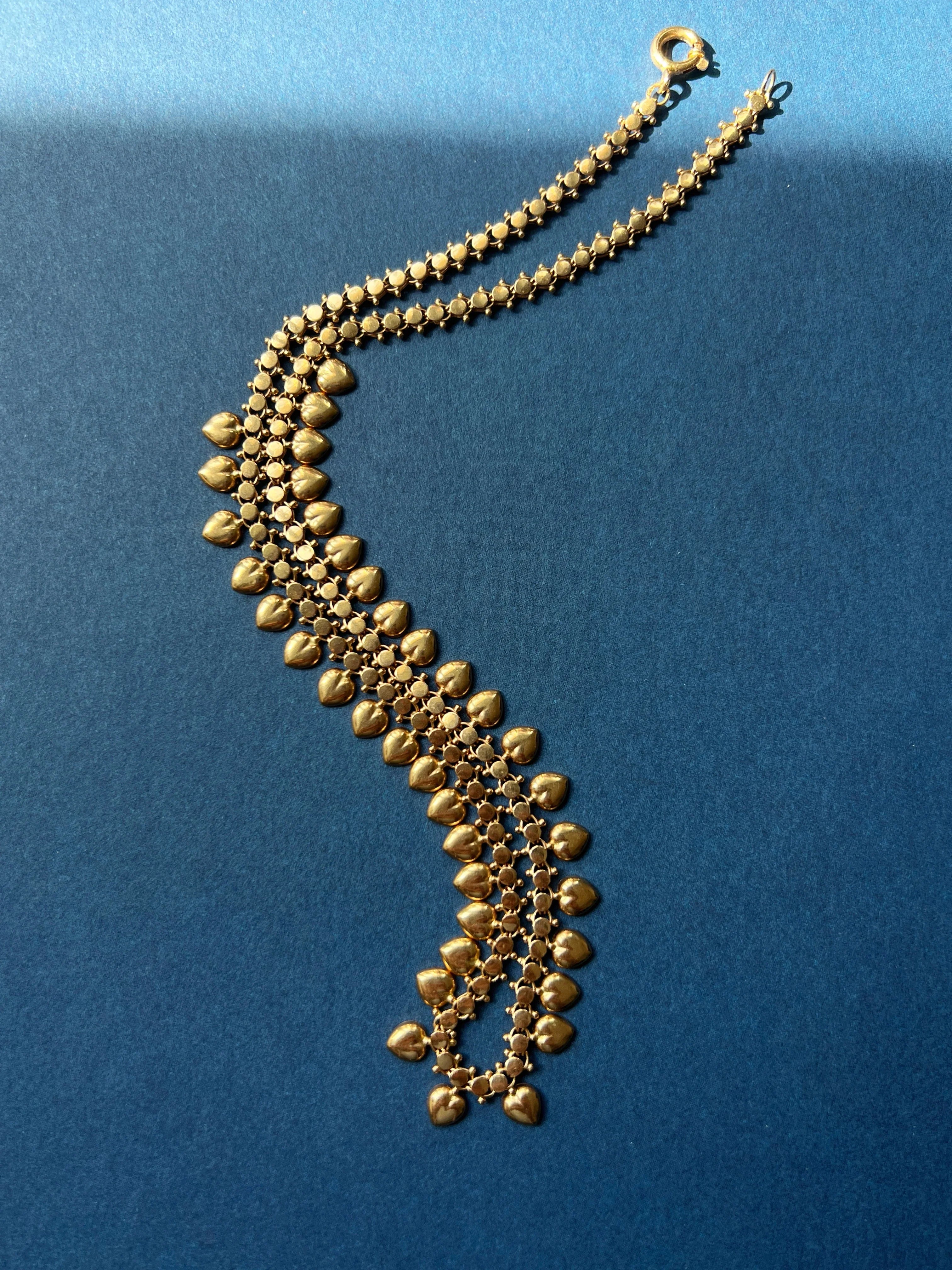French vintage 18K Gold Heart Necklace