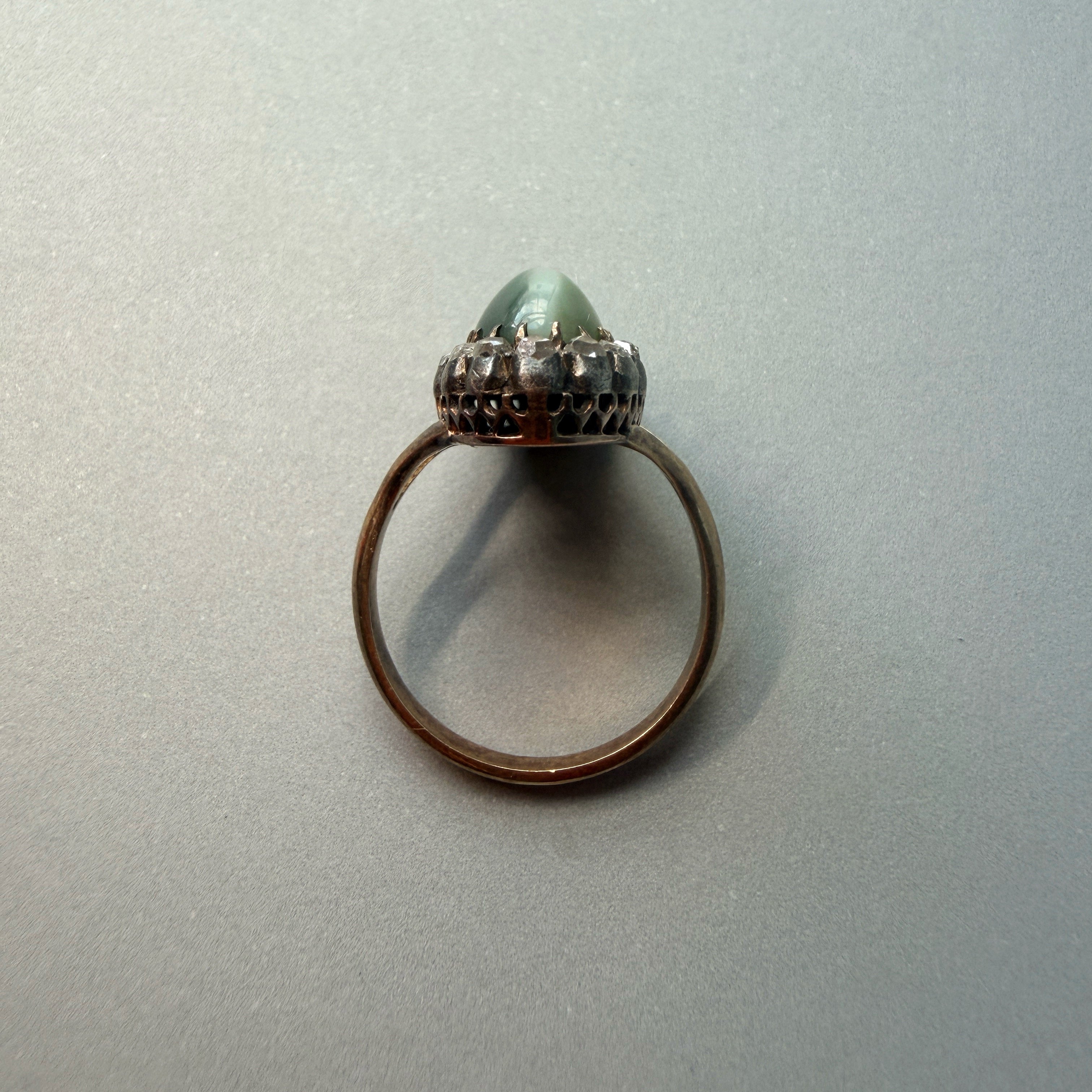 Victorian era 18K gold Cat’s Eye Diamond Ring