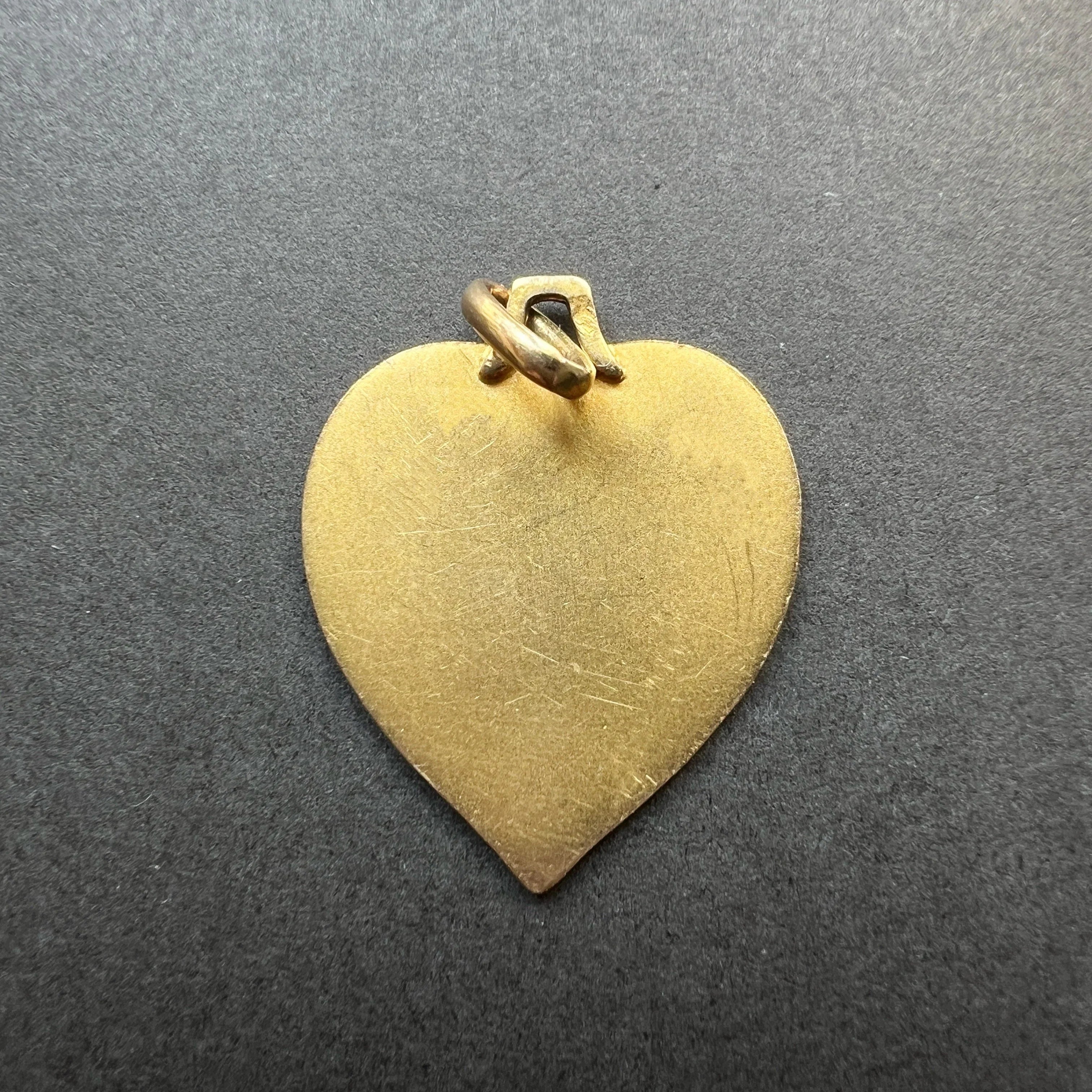 French Vintage 18K gold “Toi & Moi” (You and Me) medal pendant