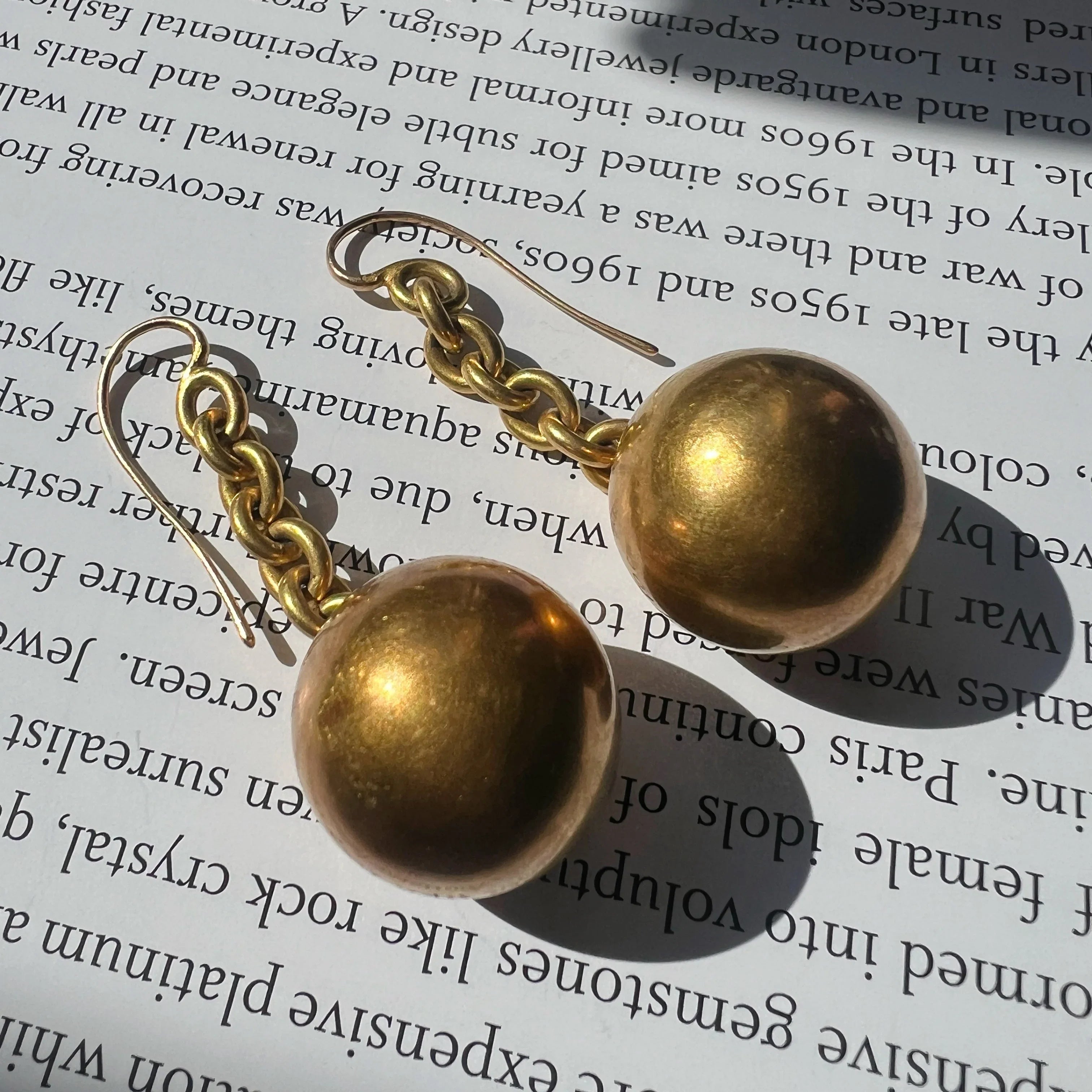 French antique Victorian era 18K Gold Orb Earrings