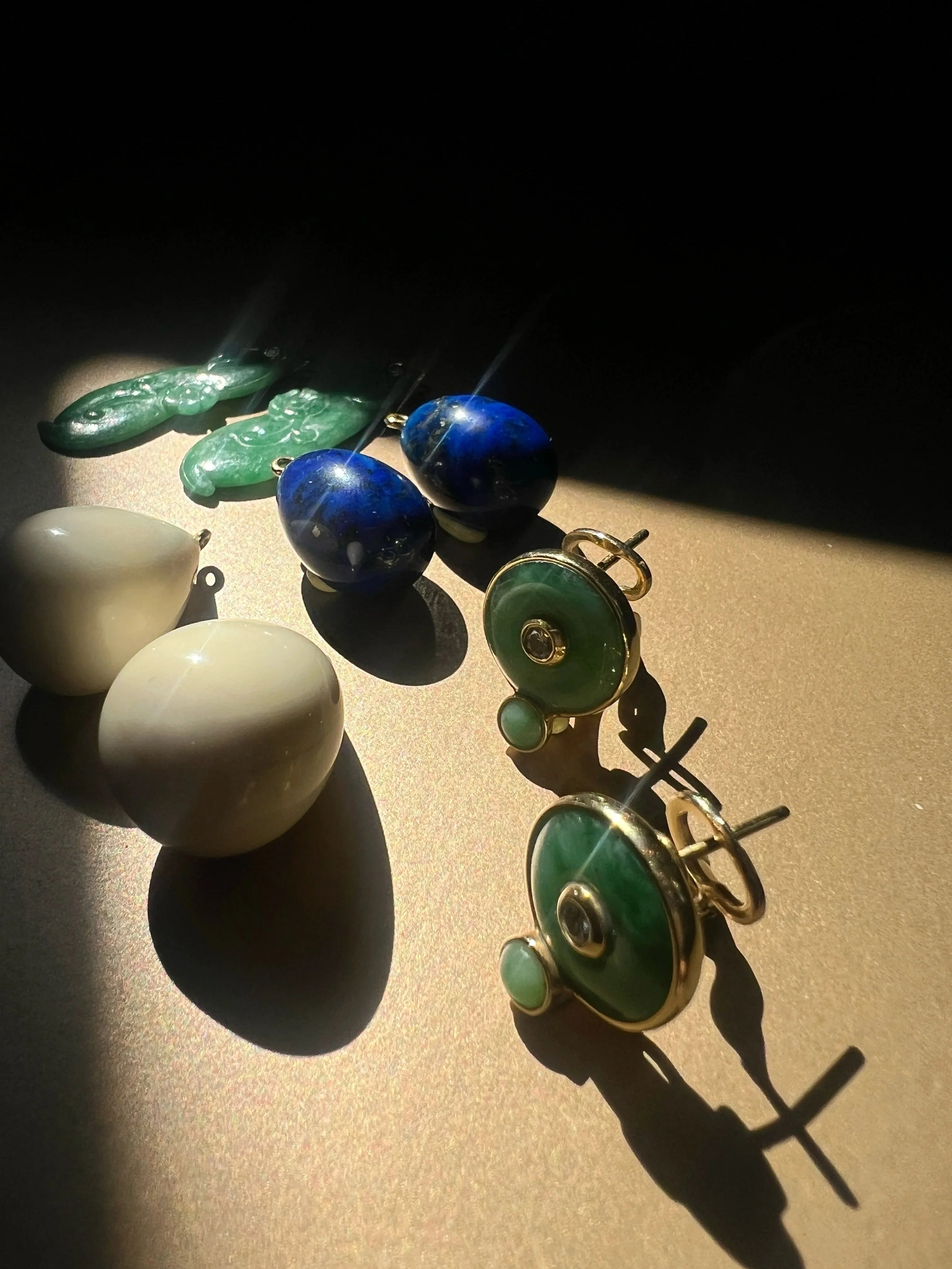 Maria Grazia Baldan 18K Gold 4-in-1 Jade interchangeable Earrings