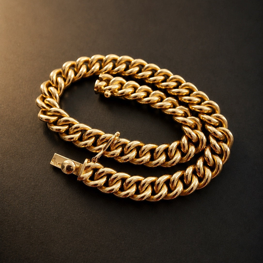 Vintage Cartier Paris 18K yellow gold curb link bracelet, by August Gross