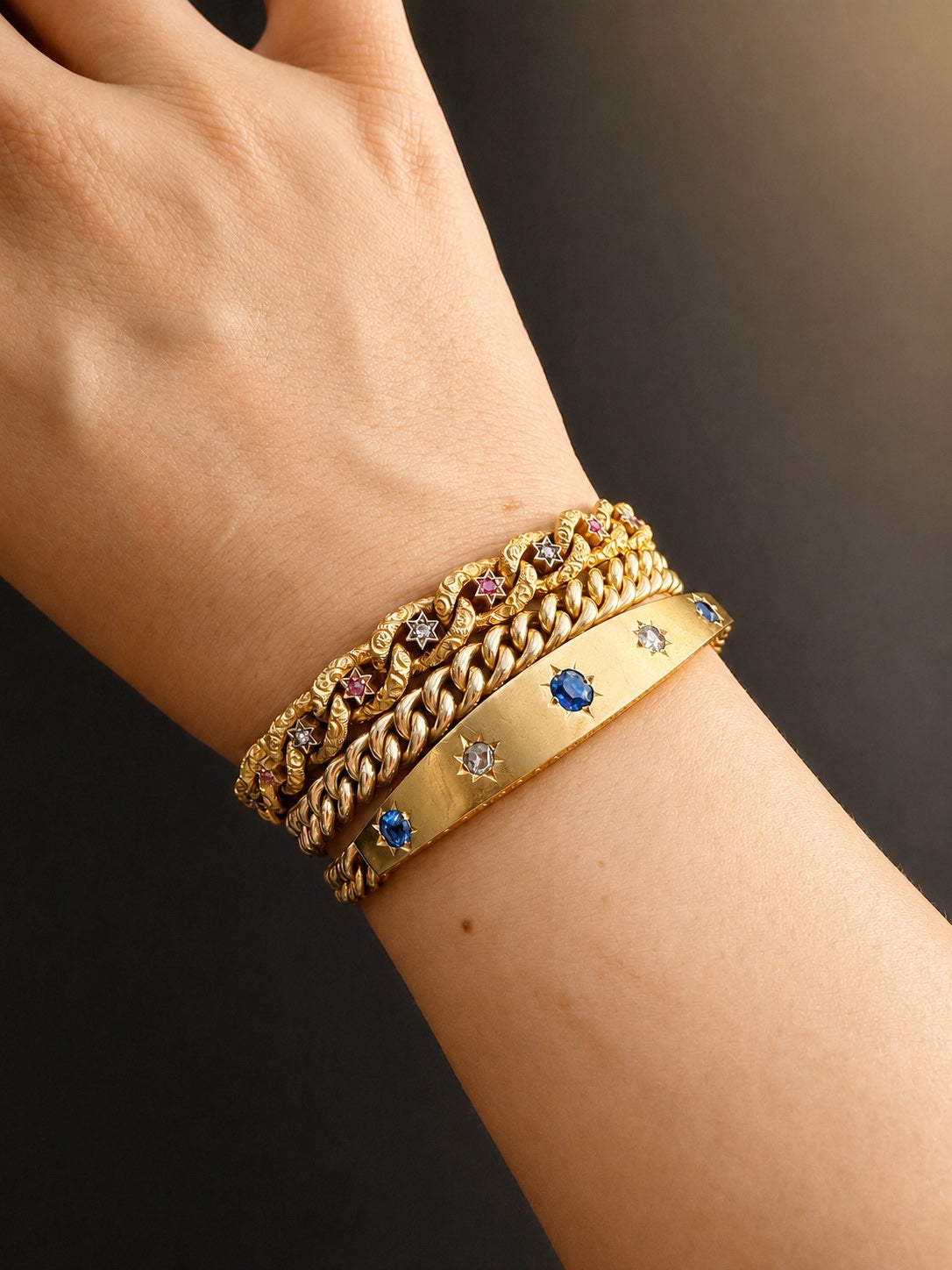 Vintage Cartier Paris 18K yellow gold curb link bracelet, by August Gross