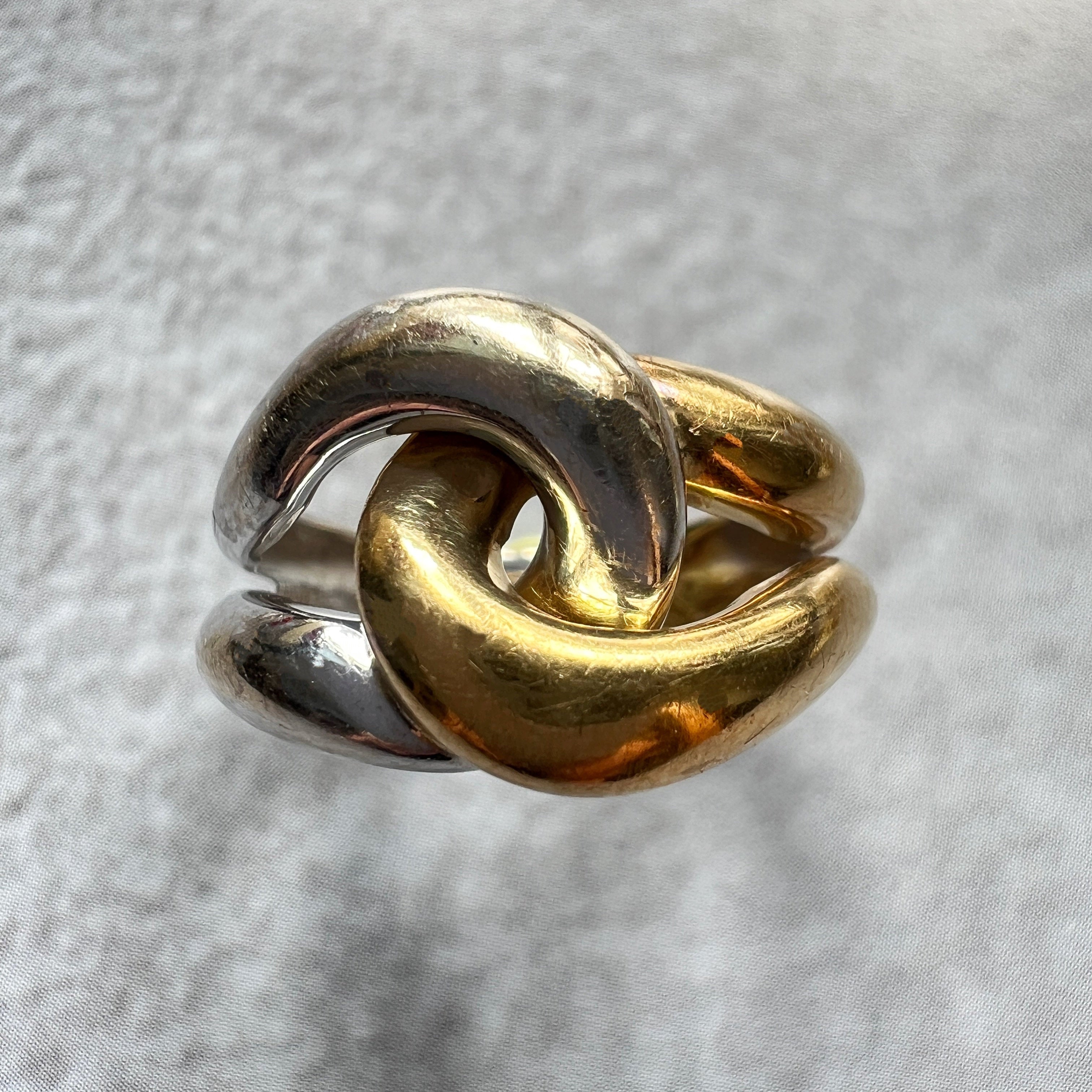 Vintage French 18K Yellow & White Gold Eternity Ring