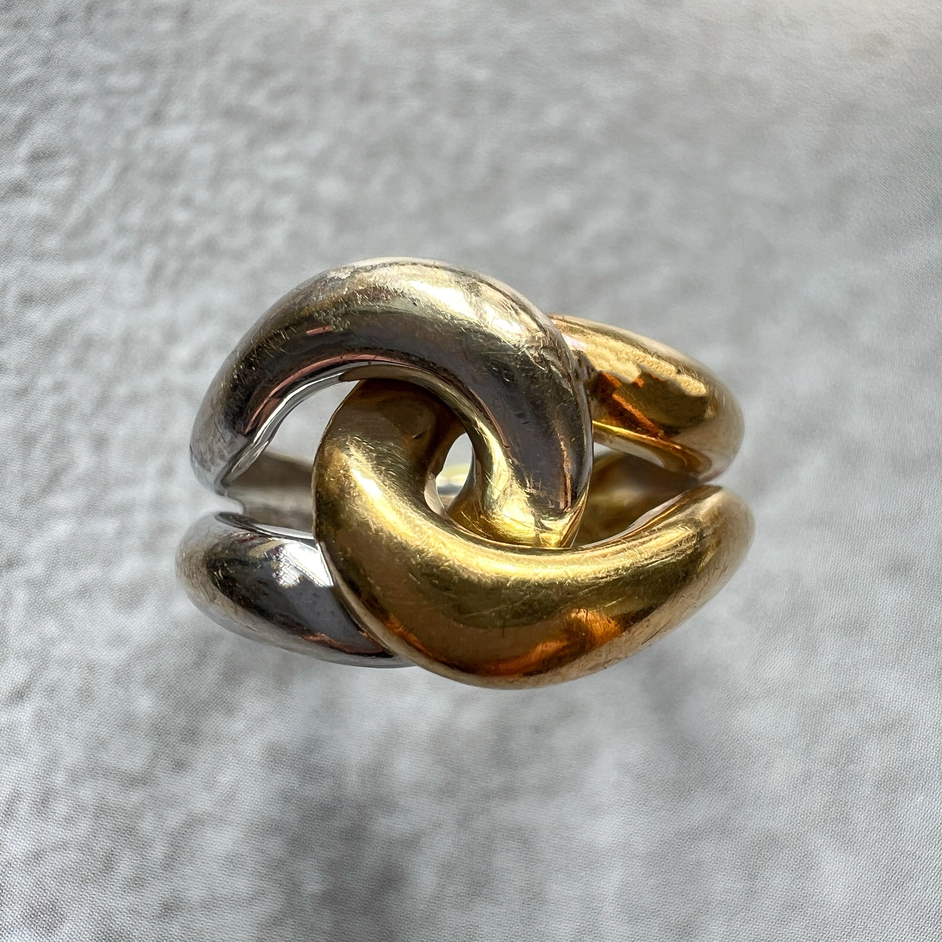Vintage French 18K Yellow & White Gold Eternity Ring