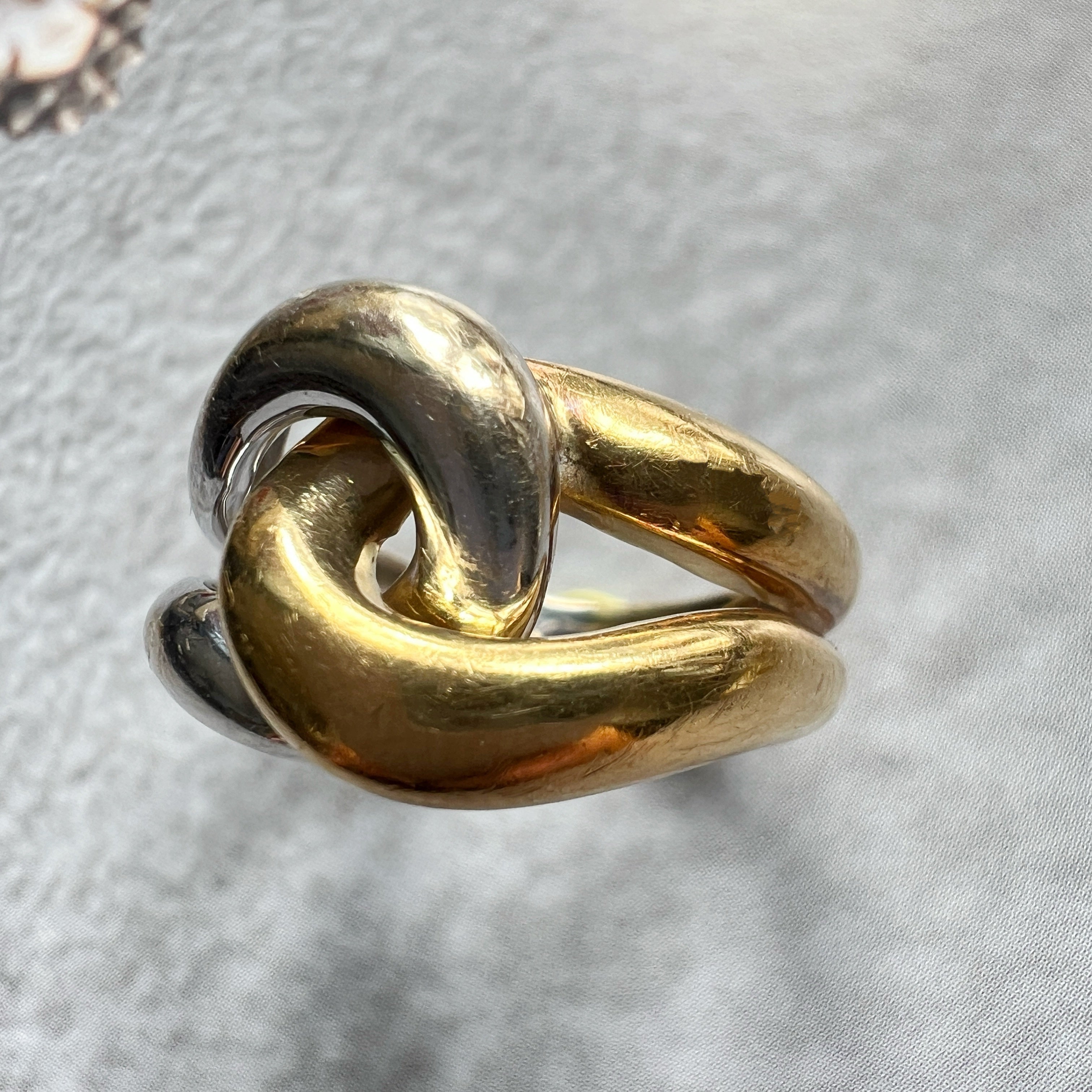 Vintage French 18K Yellow & White Gold Eternity Ring