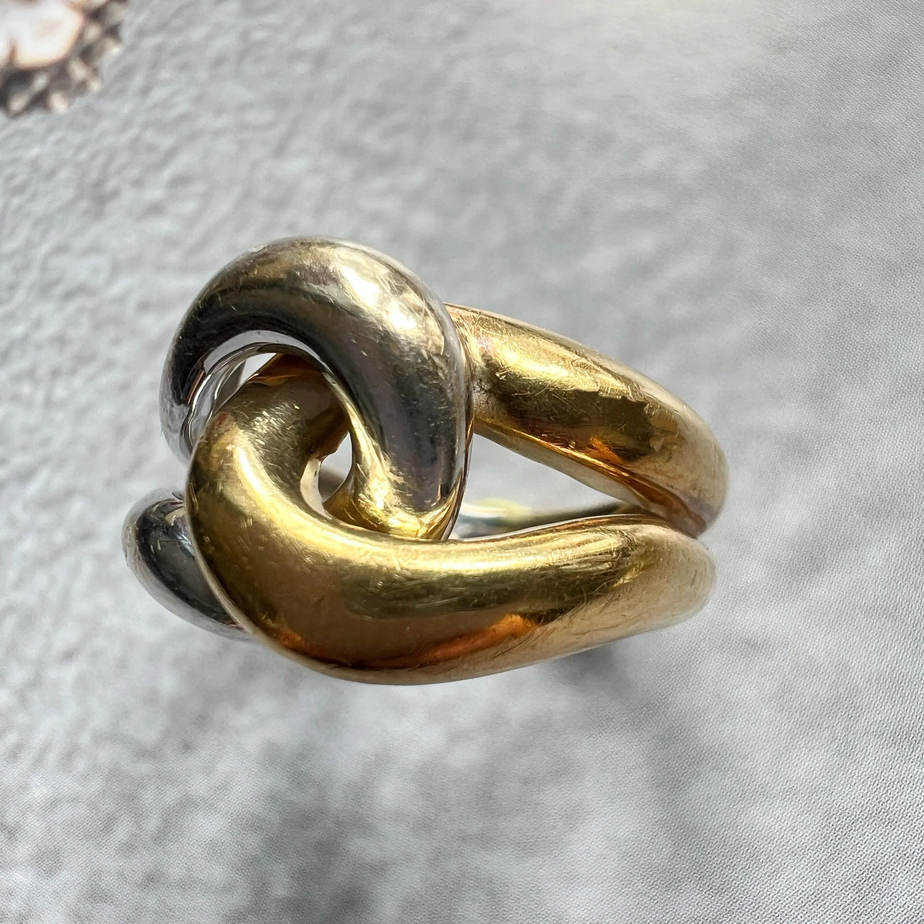 Vintage French 18K Yellow & White Gold Eternity Ring