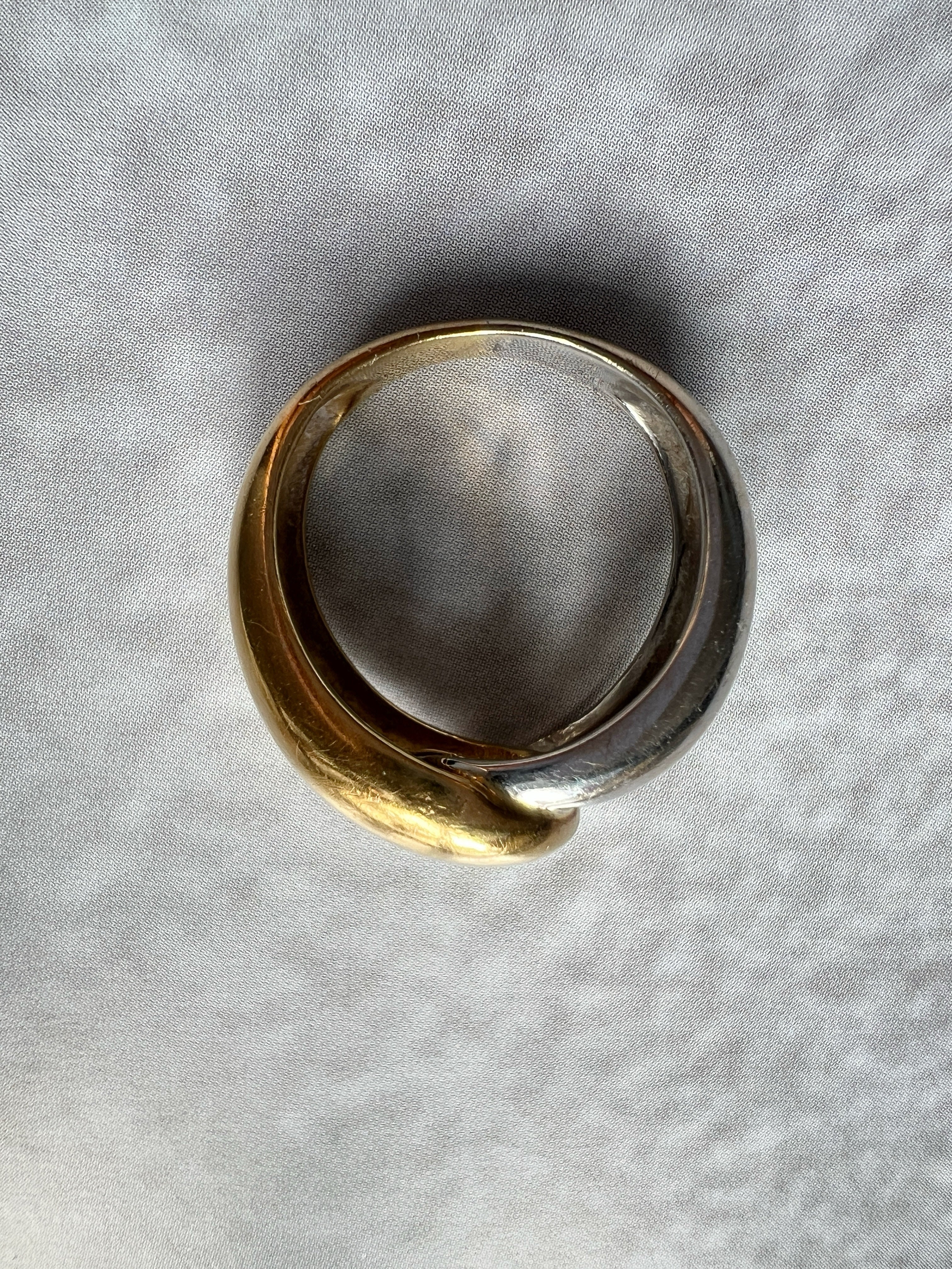 Vintage French 18K Yellow & White Gold Eternity Ring