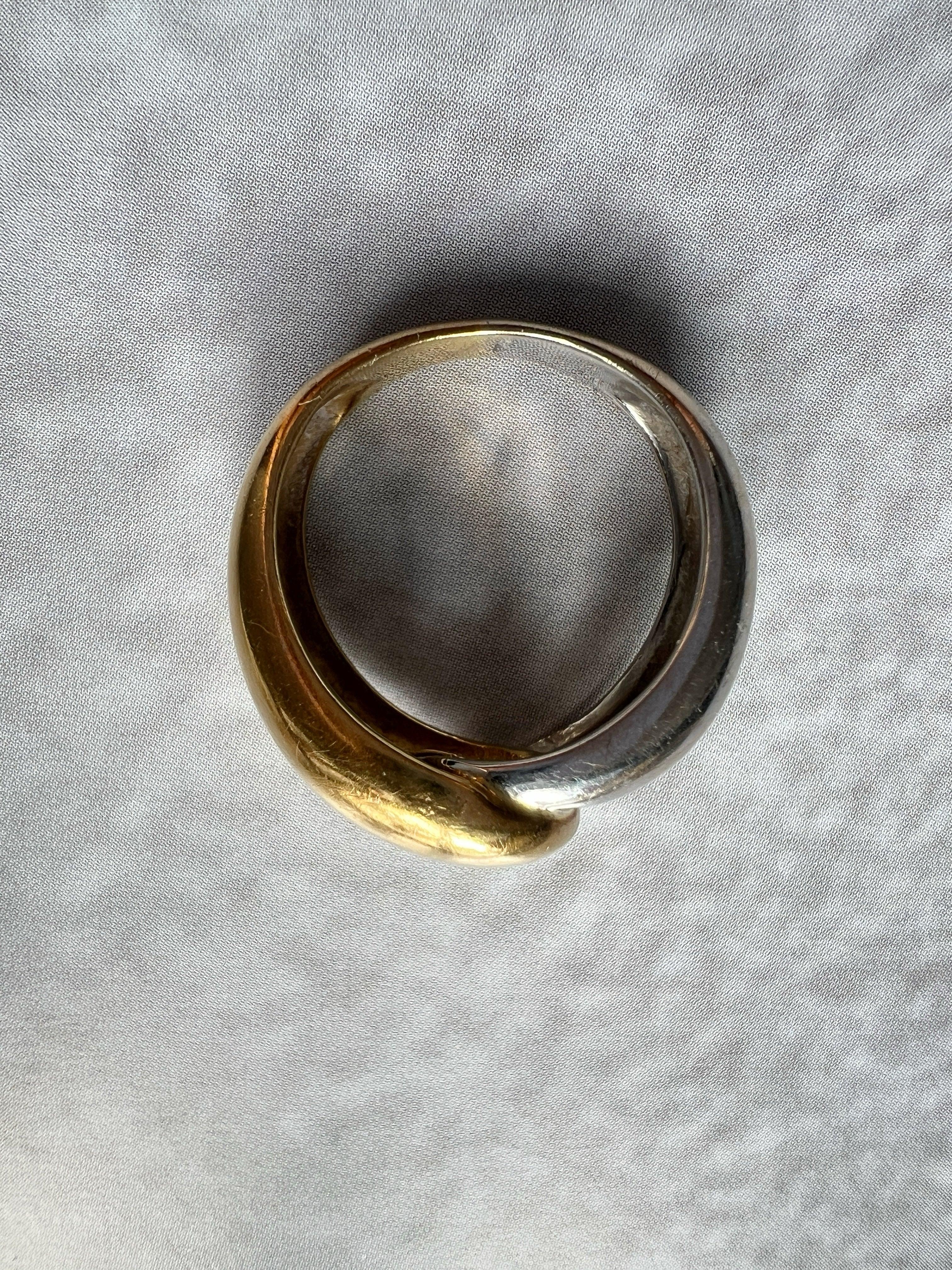 Vintage French 18K Yellow & White Gold Eternity Ring