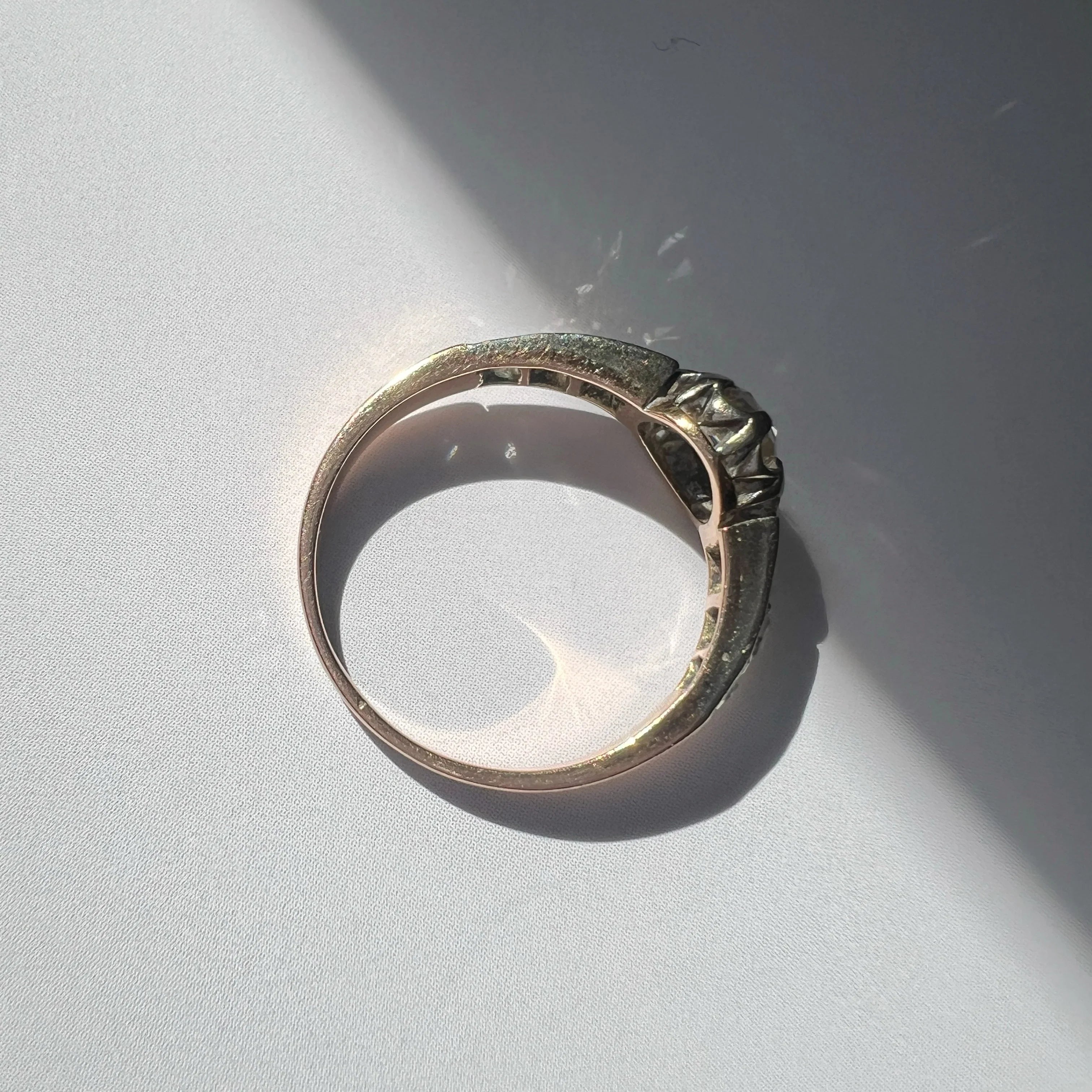 Victorian era 18K gold rose cut diamond ring