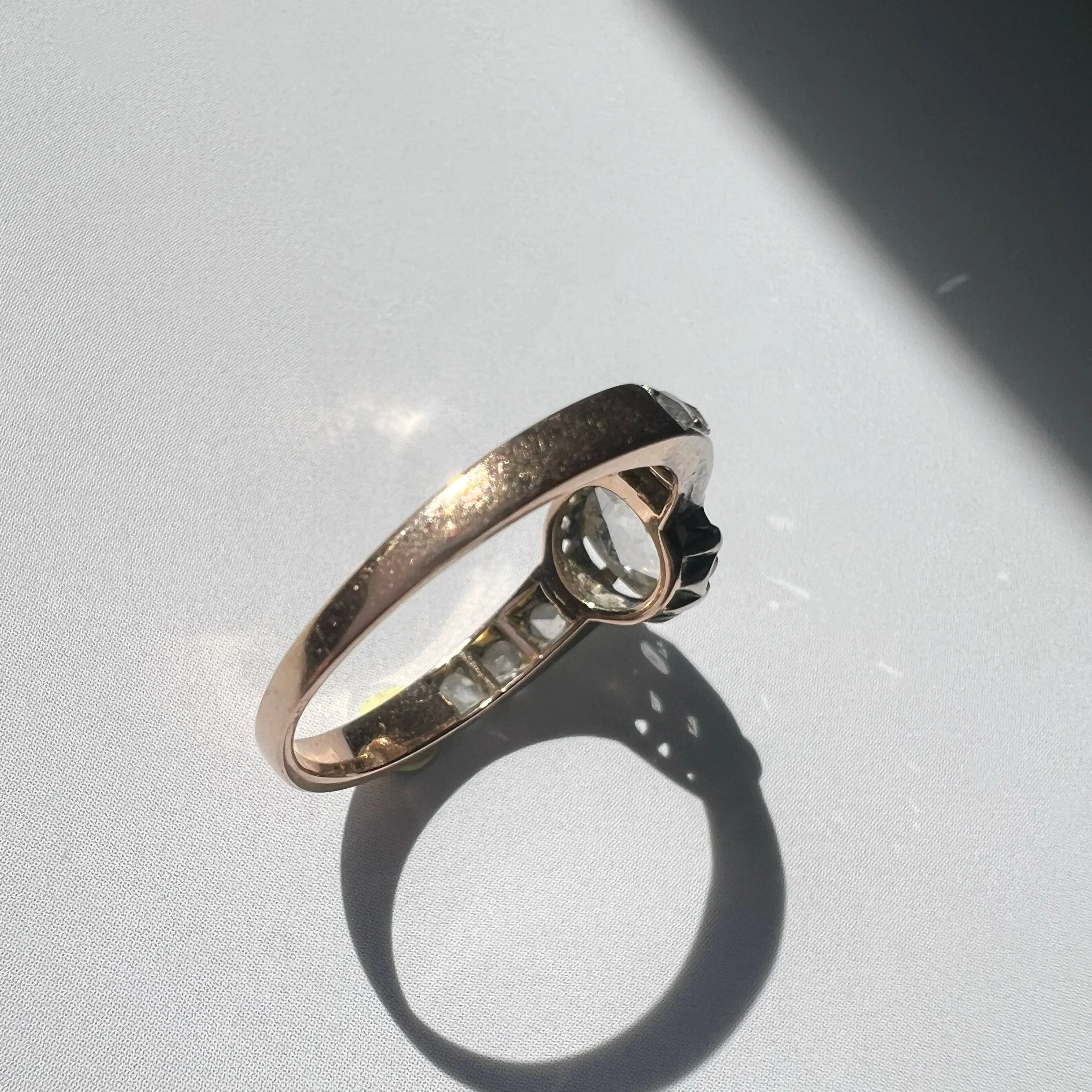 Victorian era 18K gold rose cut diamond ring