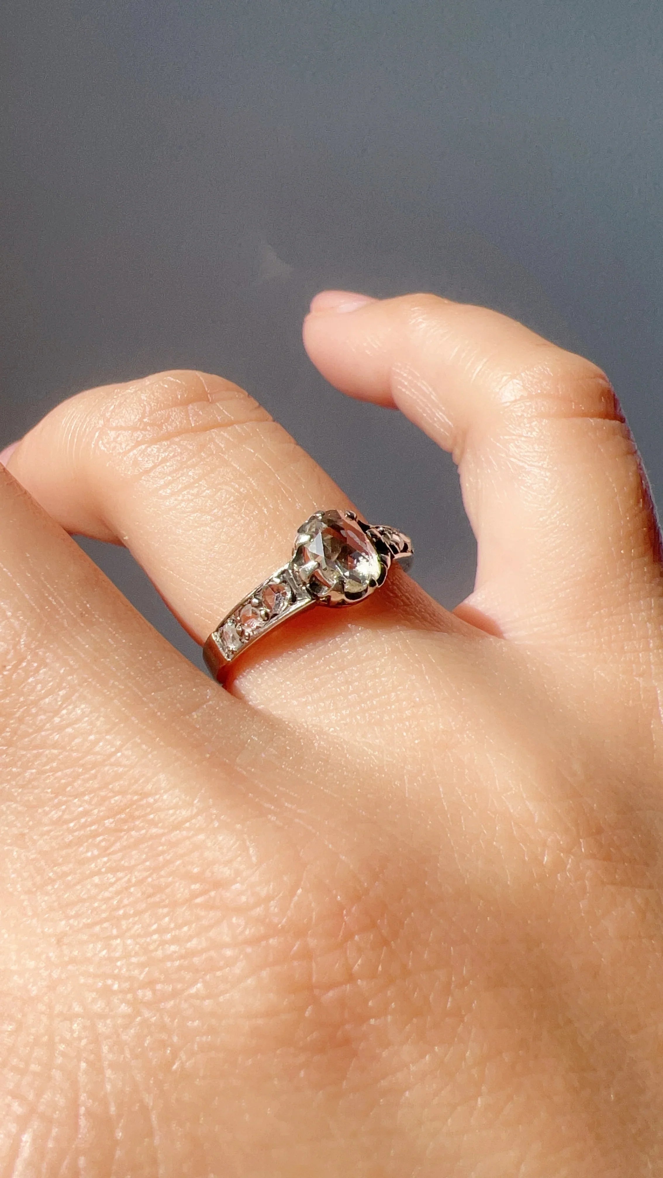 Victorian era 18K gold rose cut diamond ring