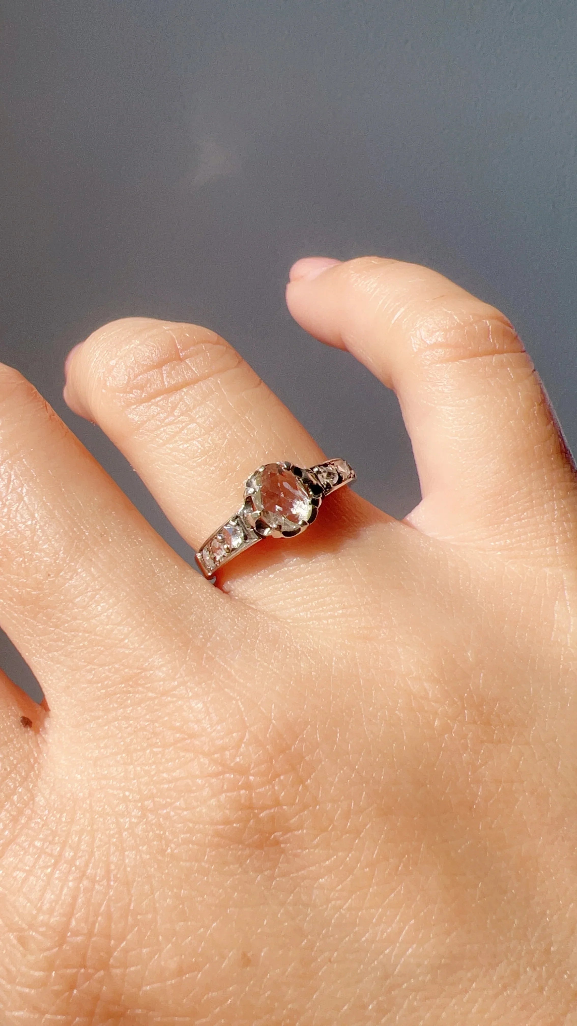 Victorian era 18K gold rose cut diamond ring