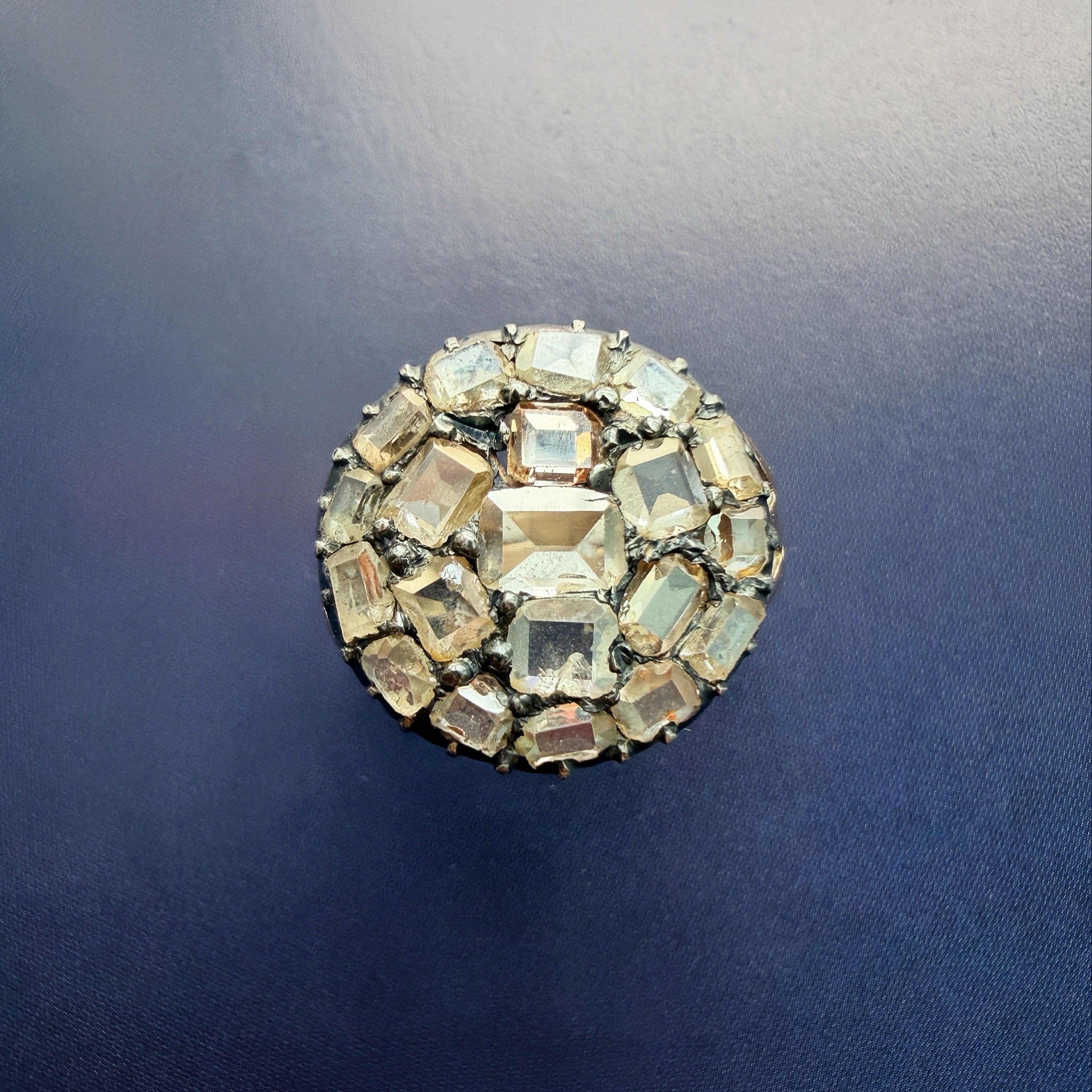 Antique 14k gold table cut diamond cluster ring