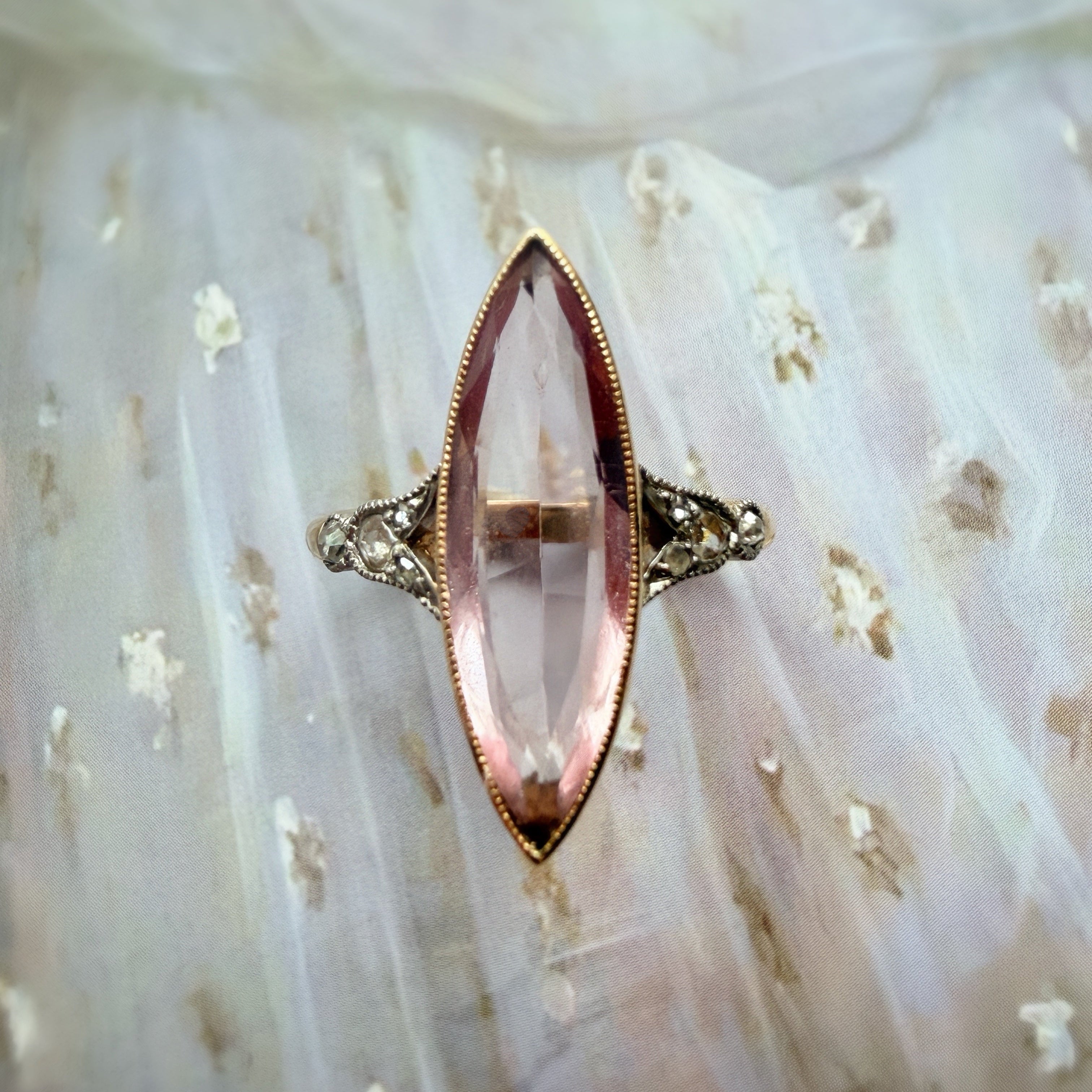 Reserved-Victorian era 18K gold amethyst marquise ring