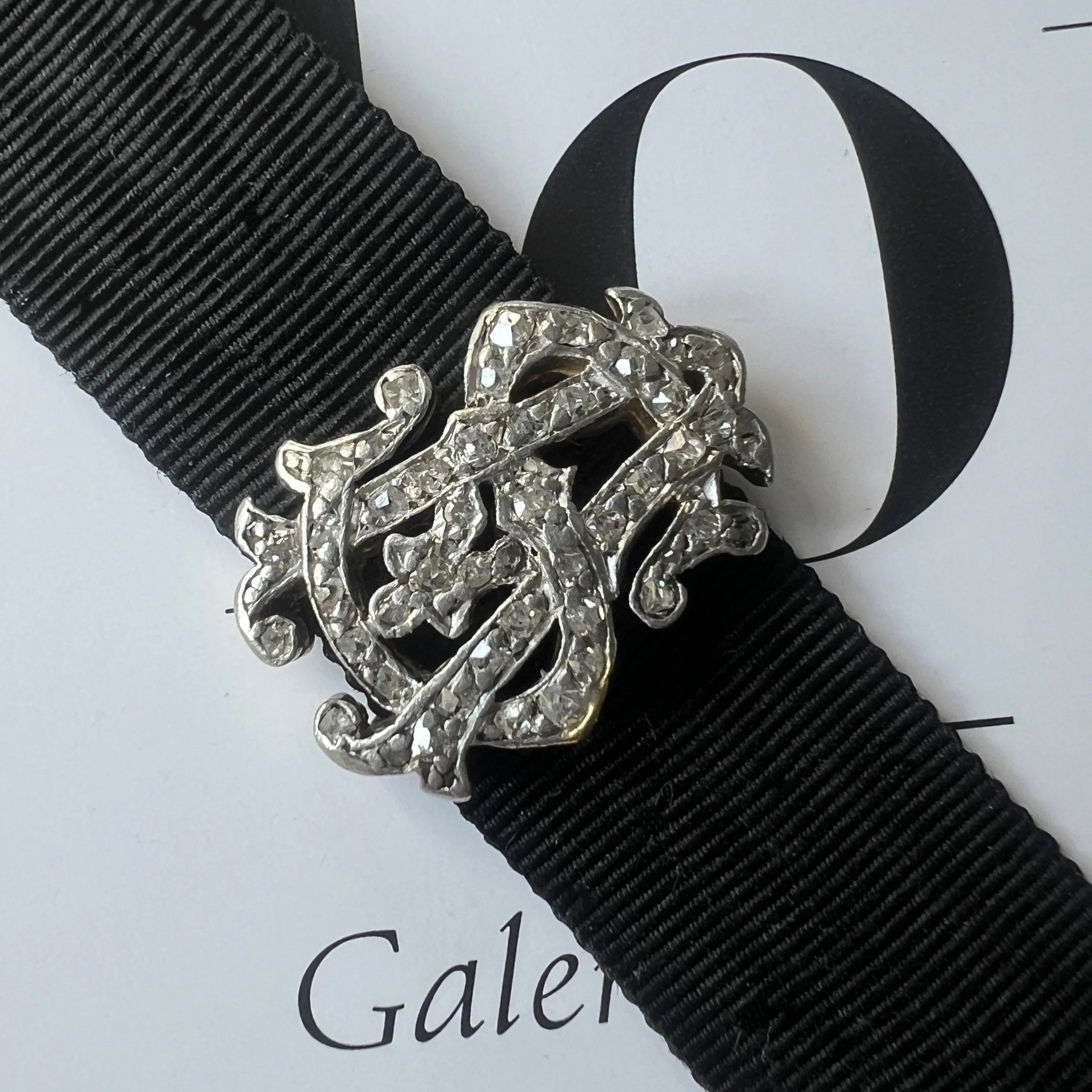 Victorian era 18K gold diamond “AS” or “VS” monograms bracelet