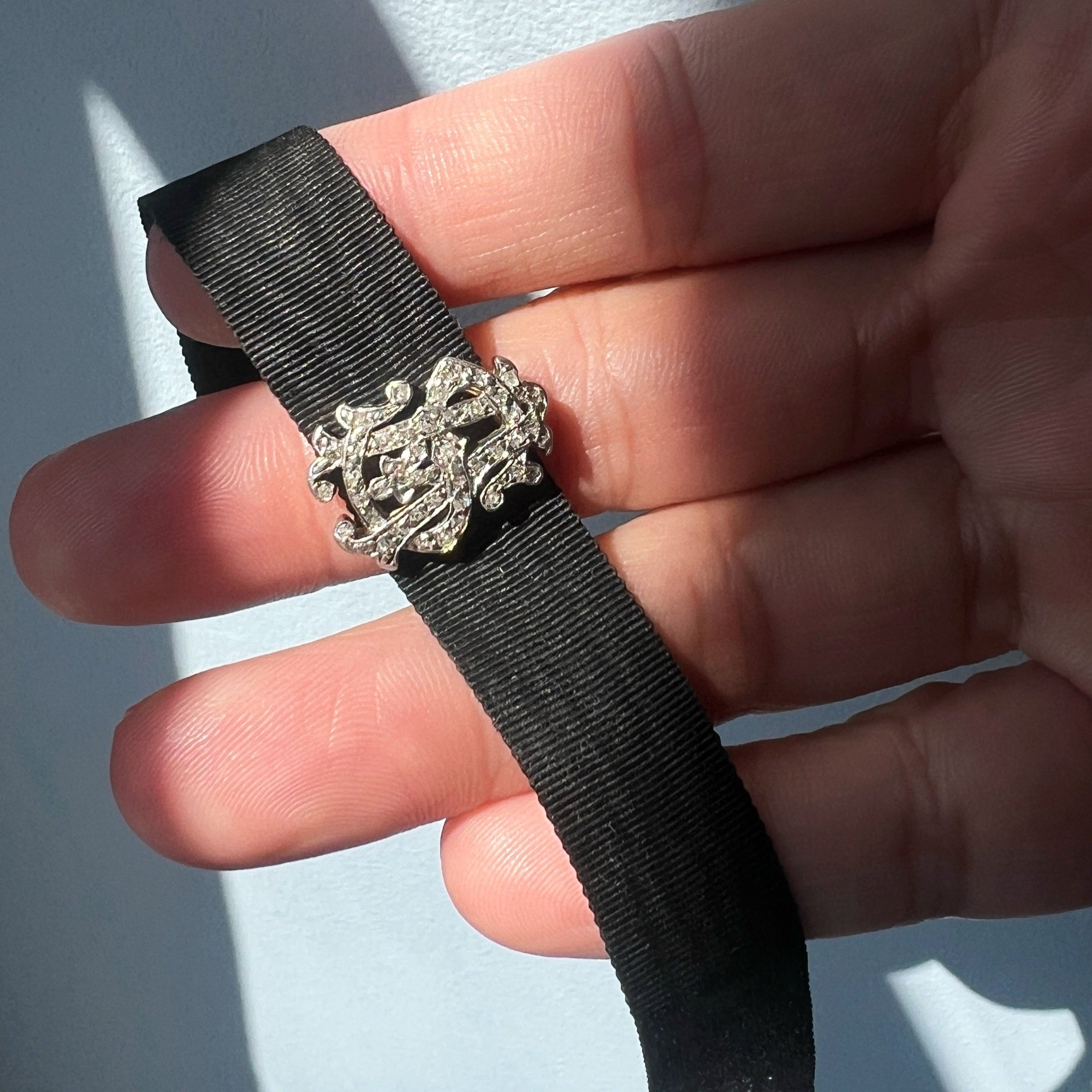 Victorian era 18K gold diamond “AS” or “VS” monograms bracelet