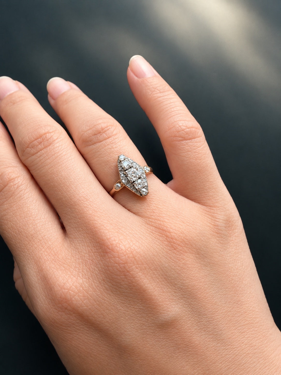 Antique French work 18K gold Diamond Ring 0.75 Carat